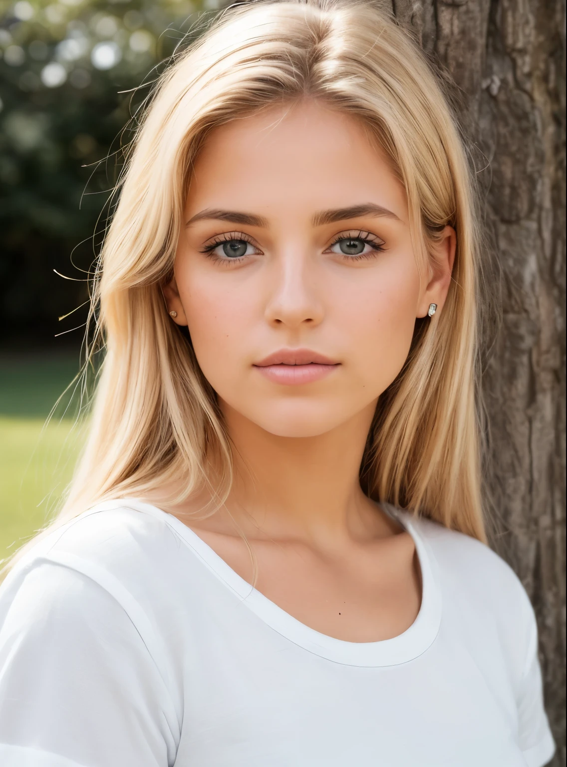 angel, Armadura de oro , Joven rubia,Hermosa mujer rubia vestida de blanco, (obra maestra, Mejor calidad, high resolution:1.4), 1 chica, angel, textura de los poros de la piel, pelo rubio, High Definition , Photography, movie, cinematographic, cuerpo completo, Realista, (8k, foto cruda, Mejor calidad, obra maestra:1.2), (Realista, photo-Realista:1.33), Mejor calidad, Ojos detallados azules, lindo, adorable,natural lighting, profundidad de campo, film grain, piel arrugada, afilado, detailed and Realista portrait of a woman ,(pecas:0.5) , afuera, con una camiseta blanca, looking to the camera, labios agrietados, soft natural lighting, Photography de retrato, Photography mágica, dramatic lighting, Photographic realism, ultra detallado, Composition of intimate portraits, Leica 50mm,