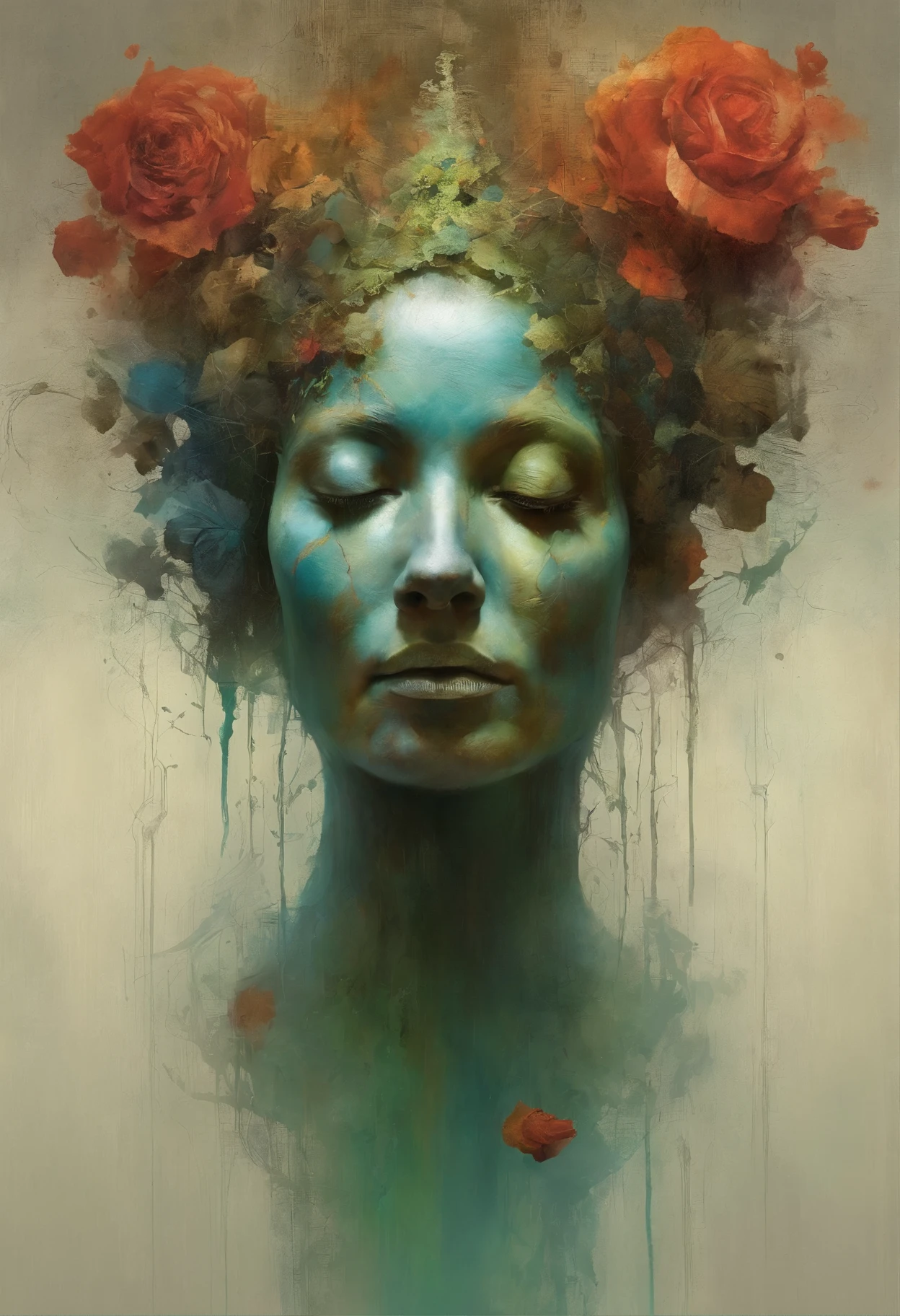 O ritual da Rainha dos Condenados, Lado deprimido da humanidade, Alberto Seveso, art-station, Escuro, e pintura digital altamente detalhada de um grupo de necromantes invocando uma poderosa criatura morta-viva, With a greenish sheen and hidden symbols in the background in the art style of Zdislav Beksinski and Wayne Barlowe, The image should have a sharp focus, detalhes intrincados, and be trending at the Art Station.