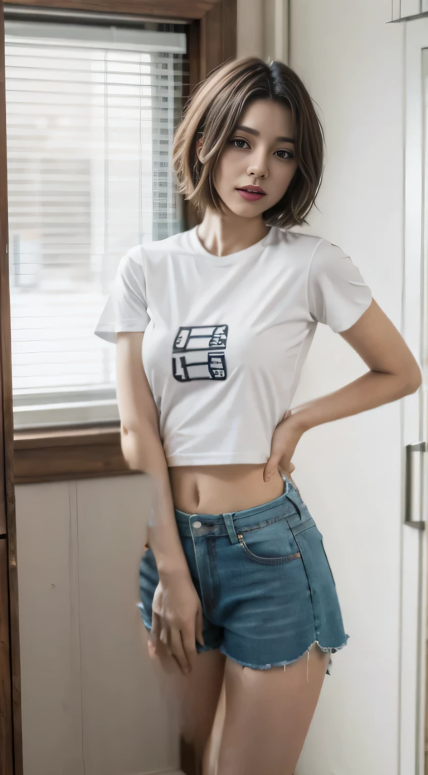 T-shirt, hot pants