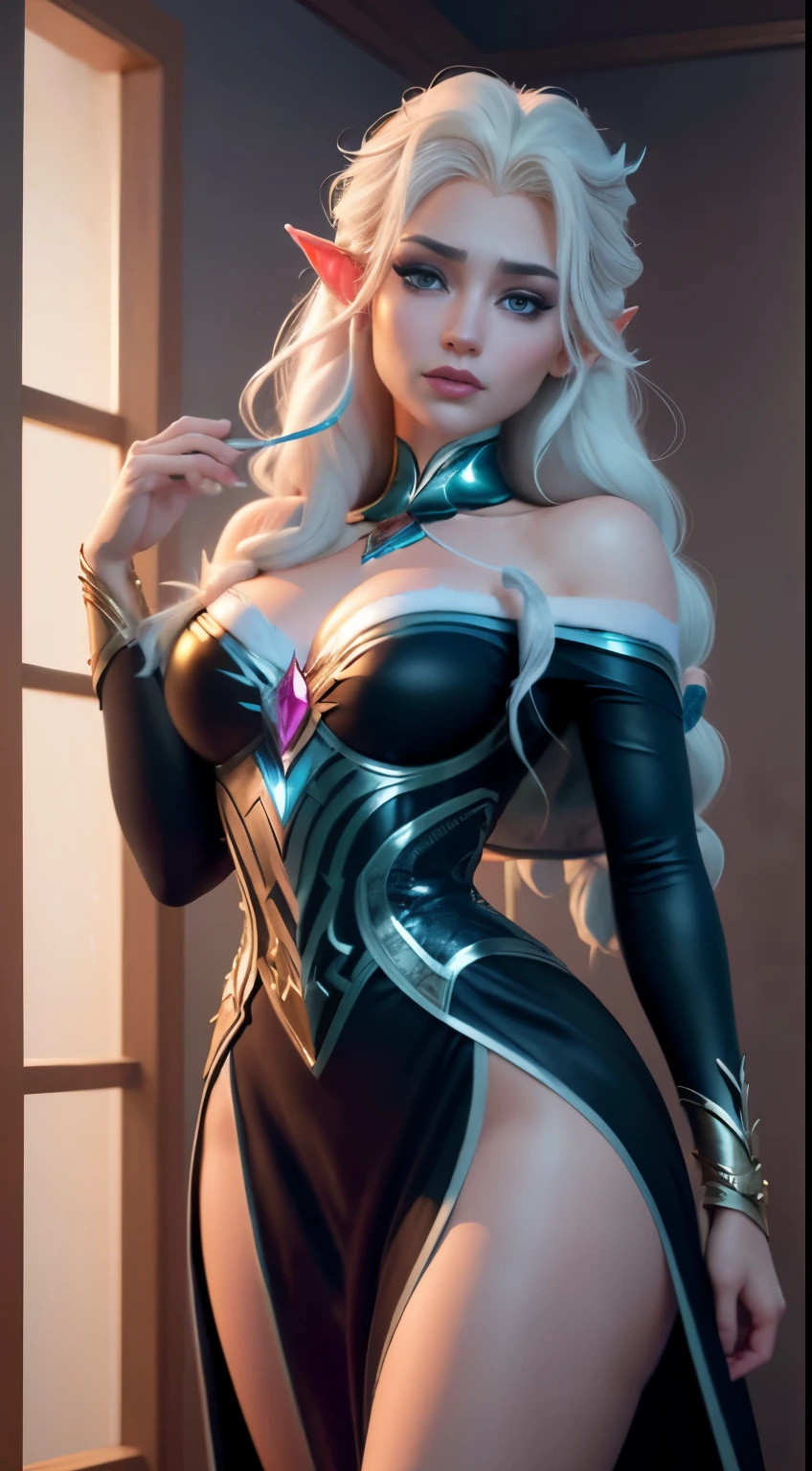 Elfgirl (elsa frozen-rose quartz SU mezclando modelos .) (ultra FUSIÓN) Highly detailed CG unity 8k wallpaper, style shot, complex, high detail, dramatic, highest quality movie still image, very detailed, masterpiece, best quality, character design, Elsa, Elsa from Frozen,Diamante Rosado fusión (( Dark style)), realistic ultra-detailed rendering style, natural light, sharp character design, (hard focus, 8k), (((natural skin texture))), 8k textures, soft cinematic lighting, adobe lightroom, dark room, hdr, Sophisticated, Elegant, Rich Detail, Sharp Focuilm Look) )), Soothing Tones, Detail Frenzy, Intricate Detail, Super Detail, Low Contrast, Soft Film Lighting, Dull Colors, Exposure Blending, HDR, Fade, 35mm, f/1.4, ISO64, f16, 25 sec.
