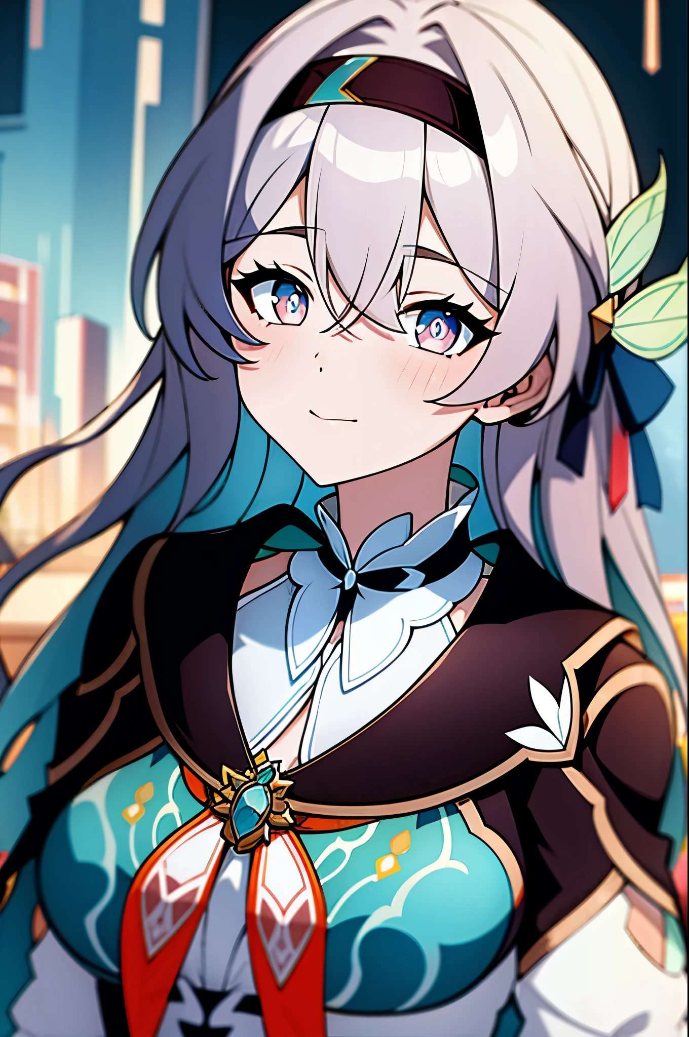 (masterpiece, best quality:1.2), 1 girl,Blue-pink gradient pupils,Brown and light teal,silver long hair,White,sit,Look at the audience,(((rain)))(((soaking wet)))(((bunch of flowers)))