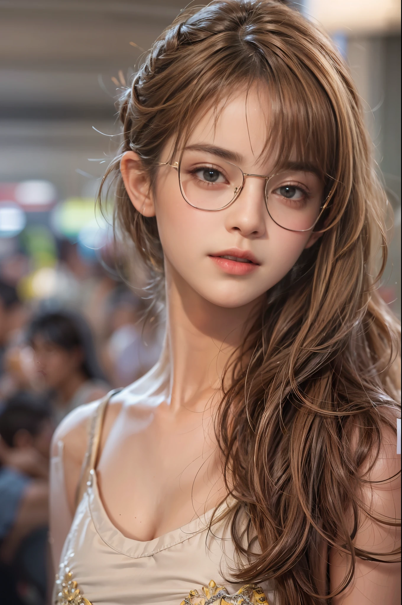 masterpiece, best quality, high quality, High definition, High quality texture, High quality shadow, high detail, beautiful detailed, finely detailed, extremely detailed cg, detailed texture, a realistic representation of the face, realistic, colorful, delicate, sharp focus, (intricate details, makeup, PureErosFace_V1:0.5), (detailed beautiful delicate face, detailed beautiful delicate eyes, a face of perfect proportion, high detailed skin, detailed skin, best ratio four finger and one thumb, skiny and thin:1.3), 1girl, , tall, (smooth_abs:1.55), (abs:0.5), pretty, masterpiece, highres, (long_skinny_legs), (straight_legs), (skinny_waist), (((fair skin))), white skin, (((pale skin))), sports Bandeau, (school_uniform:swim_suits:0.5), yellow shorts, standing legs apart, chestnut brown hair, looking at viewer, yellow sports shoes, glasses, (Emma_watson), big_breast, (((Caucasian)))