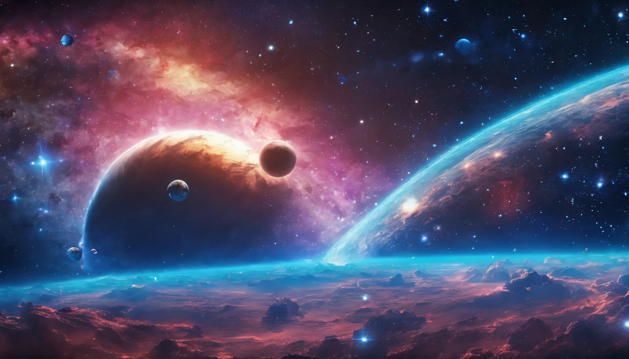 BLUE beautiful universe One Planet fantasy many small stars