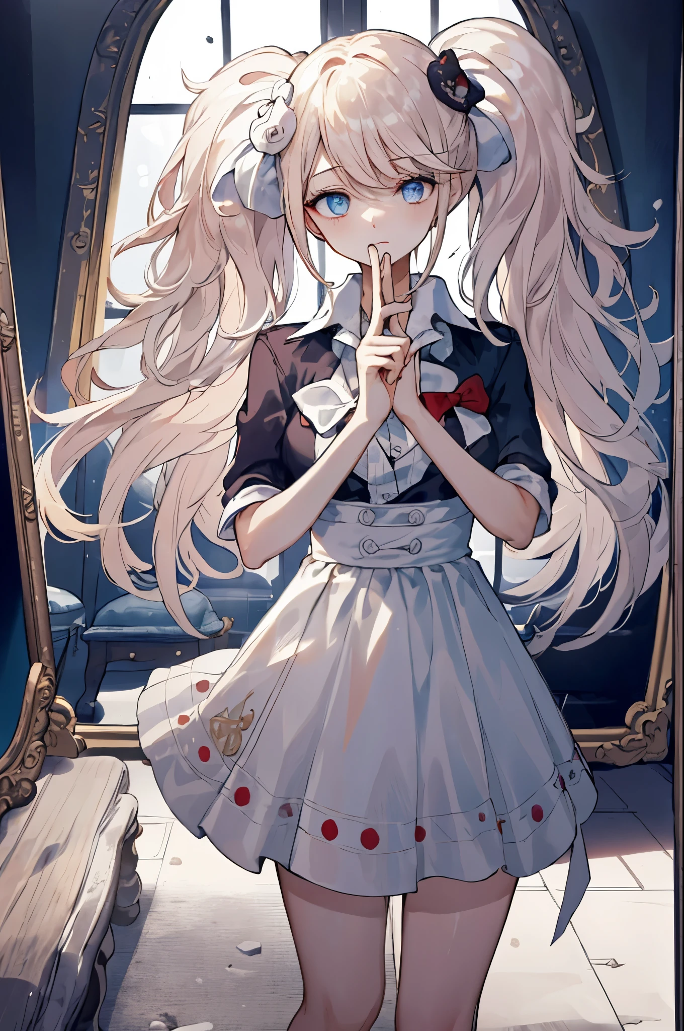 young man standing in front of a mirror that contains an aura of mystery and intrigue. The girl looks at the reflective surface, her expression a mixture of curiosity and trepidation, como o espelho esconde segredos esperando para serem revelados. The mirror itself is ornate and antique, with a carved frame that seems to whisper forgotten stories. Its surface is shrouded in a mystical mist, that spins and dances, obscuring glimpses of hidden dimensions and parallel realities. Hints of ethereal light shine through the mist, casting an unearthly glow on the girl's face. Dentro das profundezas do espelho, faint images and silhouettes appear, temptingly close, but indescribable. Figuras do passado, presente, and the future seem to overlap and intertwine, creating a tapestry of time and possibility. Symbols and sigils, engraved on the mirror surface, suggest ancient spells and forgotten incantations. The girl's reflection is a mirror image of herself, but there is something different, algo que sugere um caminho divergente. Your eyes in the reflection hold a glimpse of secrets and wisdom beyond your years. It's as if the mirror reveals a hidden aspect of your existence, um vislumbre de seu verdadeiro potencial. The atmosphere surrounding the mirror is shrouded in an air of enchantment and uncertainty.. Soft rays of light filter through dusty windows, casting ethereal rays that dance across the room's aged walls. Sombras tremeluzem e torcem, as if they whisper their own secrets.
FREIO
(Revista:1.3), (cobrir-style:1.3), modaable, Mulher, vibrante, Roupa, posando, frente, colorida, dynamic, Fundo, elementos, confiante, expression, containment, declaration, accessory, majestoso, enrolado, em volta, Tocar, cena, texto, cobrir, audacioso, chamativo, Title, fashionable, Fonte, cativante, Title, maior, impressionante, moderno, Tendencies, foco, moda,