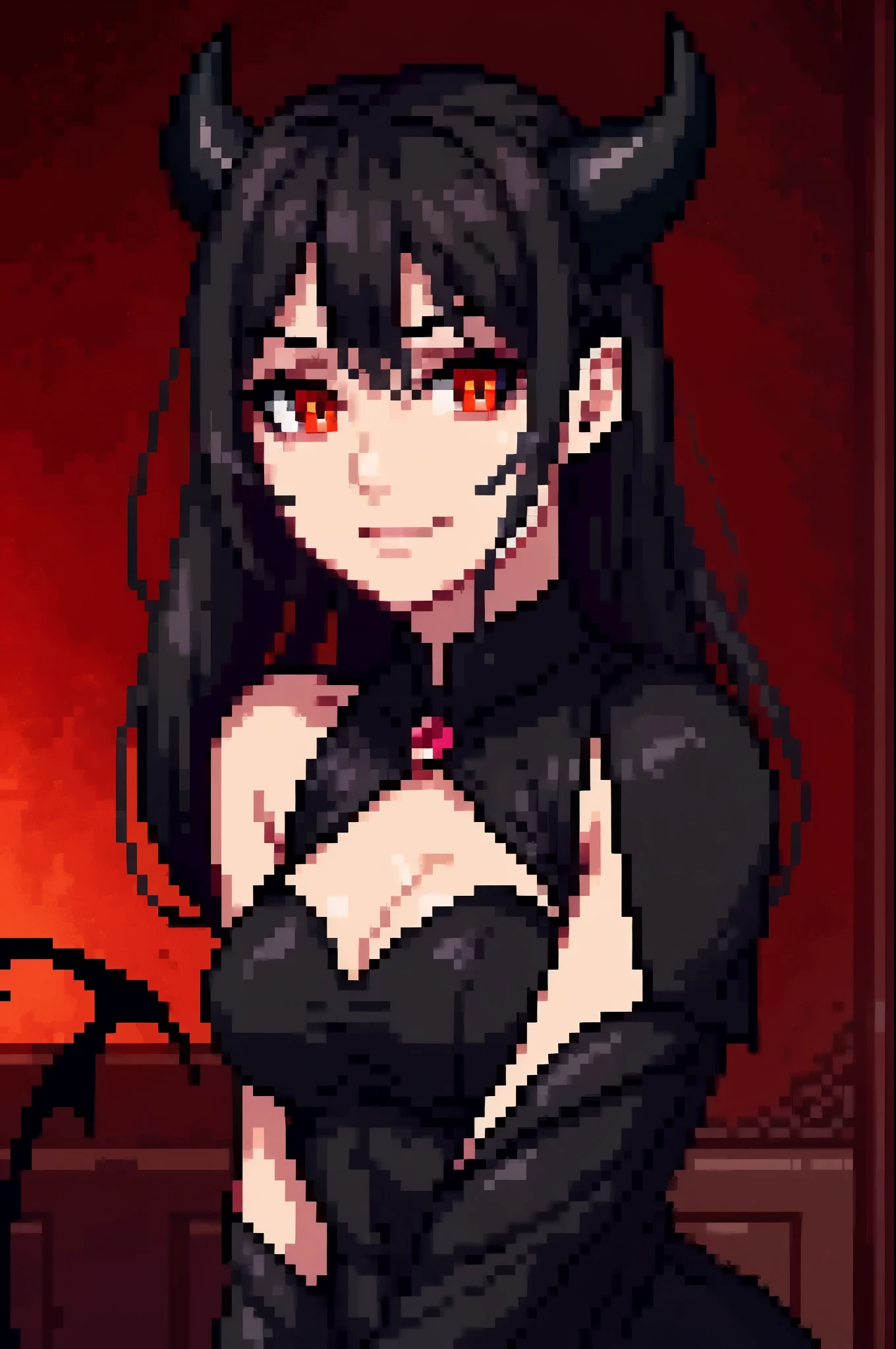 (best quality,4k,8k,highres,masterpiece:1.2),ultra-detailed,(realistic,photorealistic,photo-realistic:1.37),sexy spy with black horns,sexy black attire,demon spy,succubus,young succubus,succubus princess,black hair,orange fiery eyes,named Karma,leather outfit,alluring gaze,mysterious aura,confident posture,nighttime setting,moonlit garden,sinister shadows,lush vegetation,subtle seduction,dangerous charm,fiery red background,smoke effects,soft candlelight,ethereal beauty,demonic allure,enigmatic smile,piercing gaze,enchanted atmosphere,whispering secrets,secrets of the underworld,dark fantasy,temptation in the darkness,forbidden desires,luring the unsuspecting,vixen in the night,bewitching enchantress,intense allure