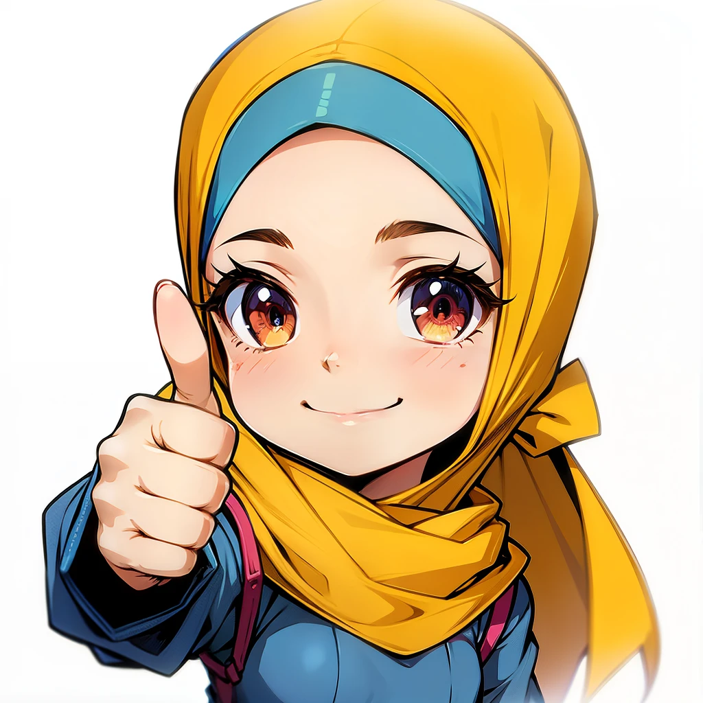 anime girl with hijab giving thumbs up