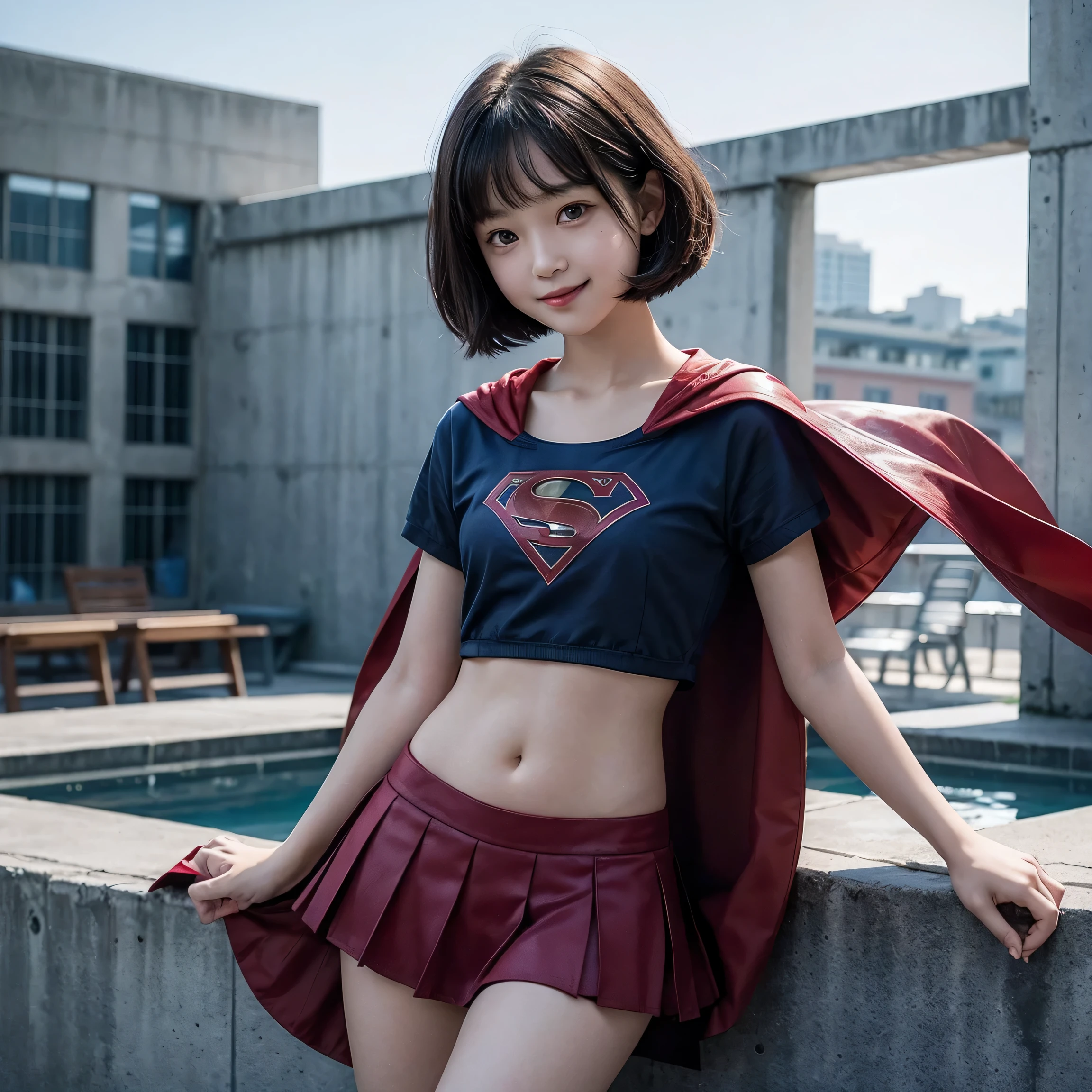 very young supergirl elementary school student, masterpiece, highest quality, abstract, on the desk outdoors、(honeycomb pattern), (creative:1.3), fantasy 00d、 black hair、bob cut with trimmed ends、flat chest、Thin crotch、lolicon、belly button、High-leg style、red cloak、pointed nipples、(((squat)))、transparent clothes、