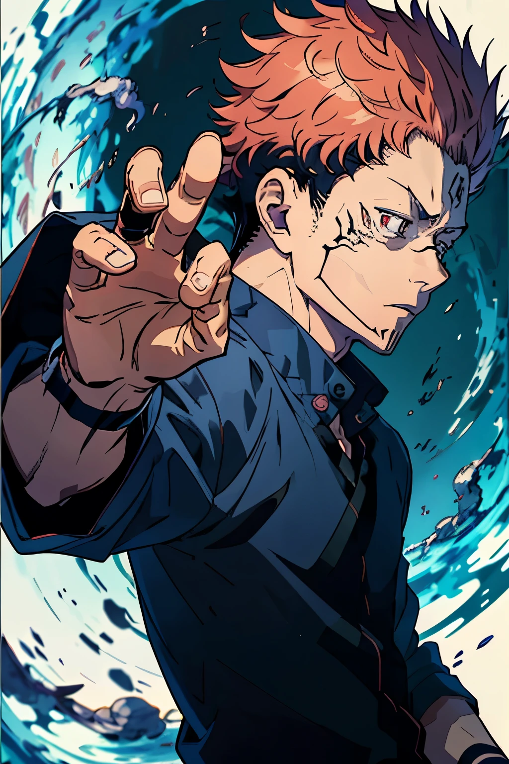 Let's imagine a captivating 2D anime image that encapsulates Satoru Gojo's unexpected transformation from "Jujutsu Kaisen," mas with a dark twist: Satoru Gojo, now cursed. Regardless of this catastrophic metamorphosis, Gojo's prominent human features and details remain, meta switch. In this image, Satoru Gojo stands boldly towards the camera.

Anime 2D, --s2,
Satoru Gojo's tragic transformation into a cursed entity in anime style,
mas with a sinister twist:

While retaining the distinctive human features and exquisite details,
