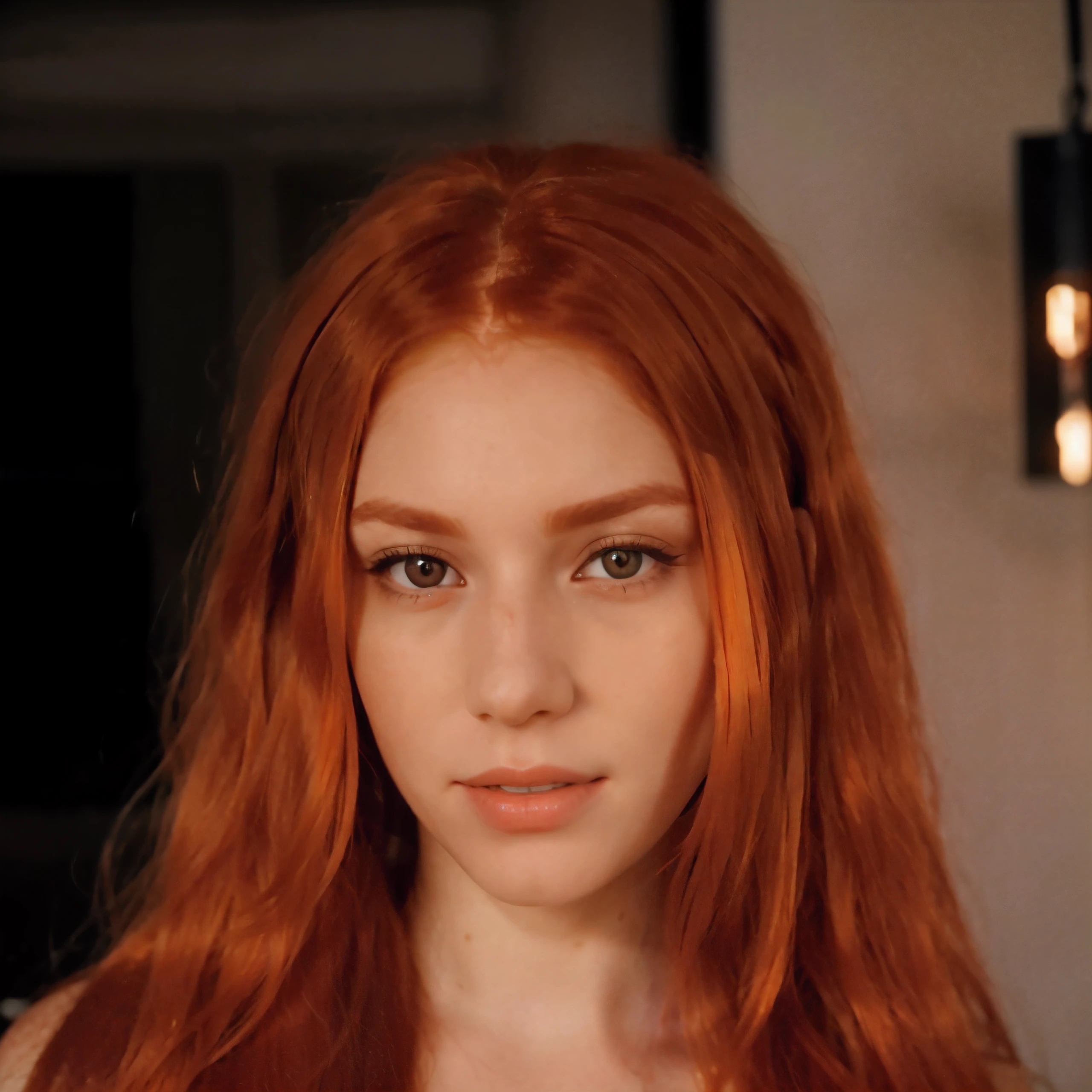 a close up of a woman with long red hair and a white top, she has long redorange hair, she has long orange brown hair, kailee mandel, orange glowing hair, orange hair, long orange hair, long glowing red hair, orange skin and long fiery hair, alexa grace, she is redhead, taken in the early 2020s