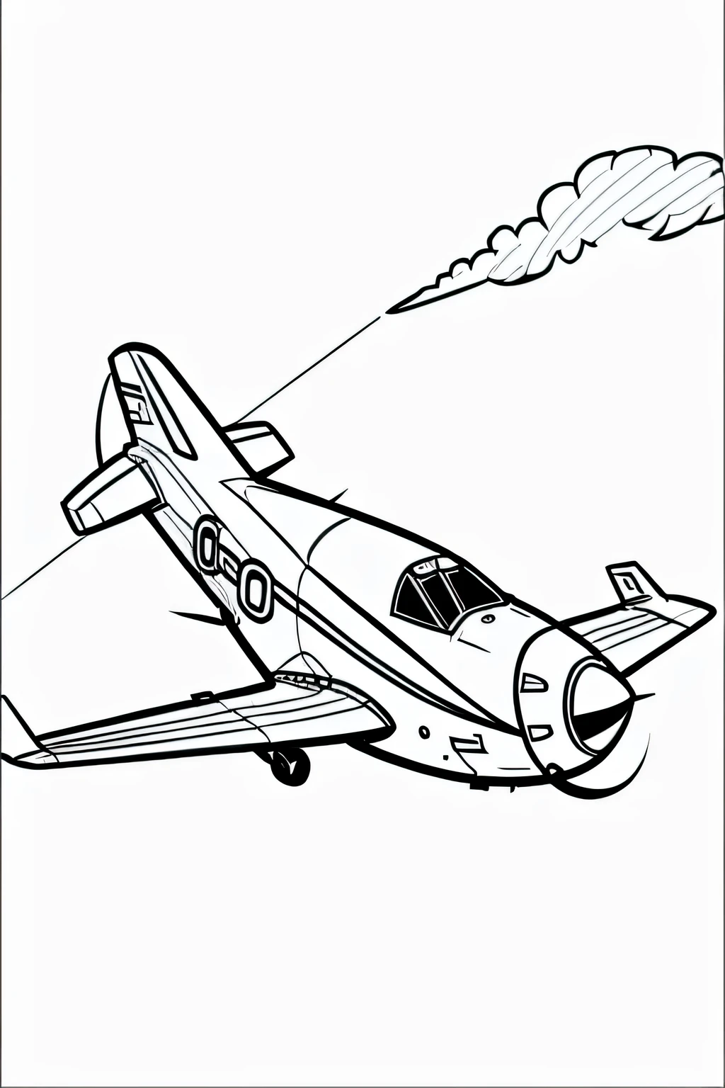 coloring page, From an airplane, In the sky, em estilo cartoon, linhas grossas, sem cor, fundo branco apenas linhas
