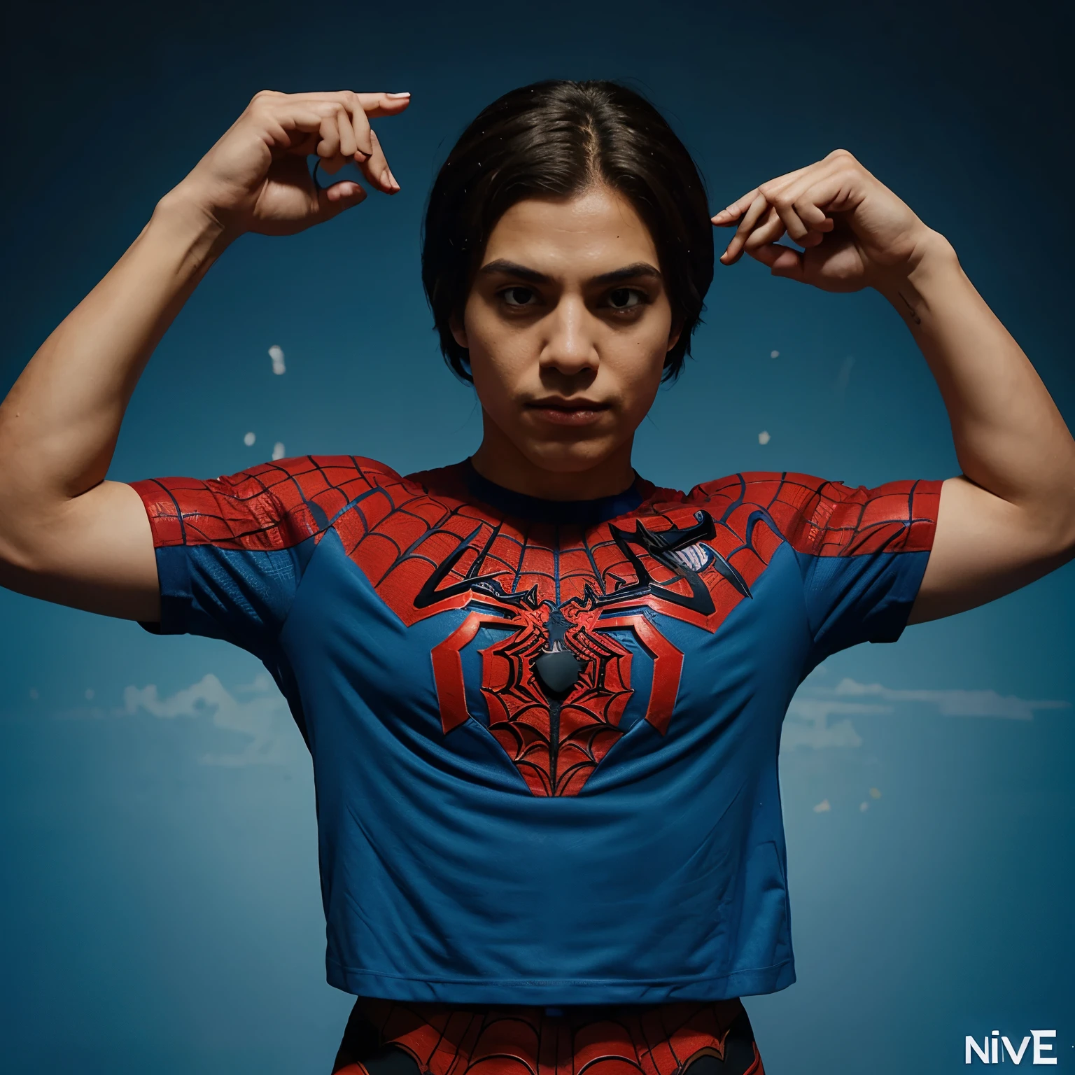 Crea a spiderman con una camiseta Nike azul
