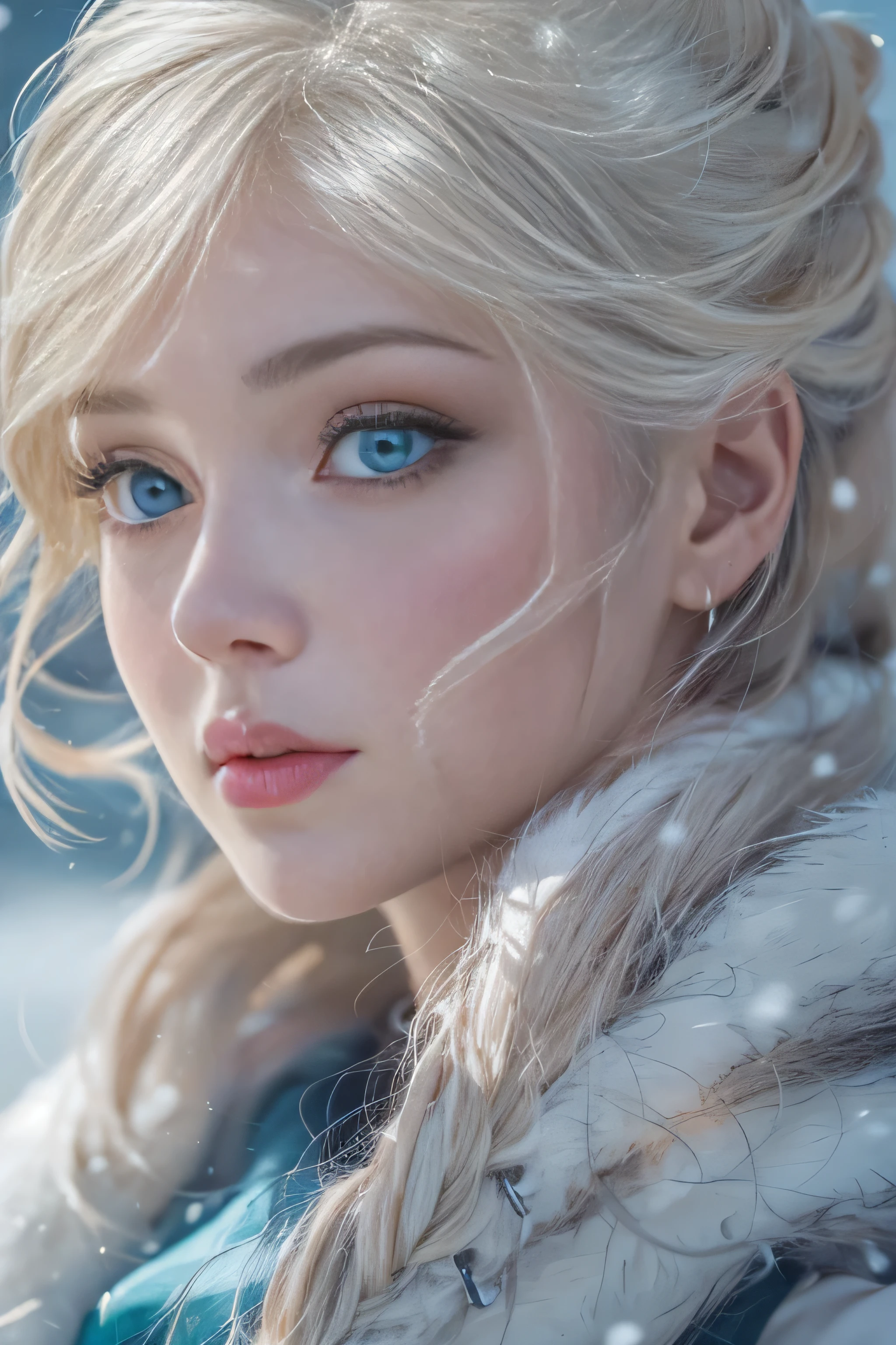 1 female、(european:1.5)、(late 20s)、(super beautiful)、(beautiful face:1.5)、(detailed face:1.5)、(blue eyes)、blonde、shallow depth of field、It had been snowing since I got off the night train..、I can only hear the sound of the sea、I also took the ferry alone..、Staring at the frozen seagulls