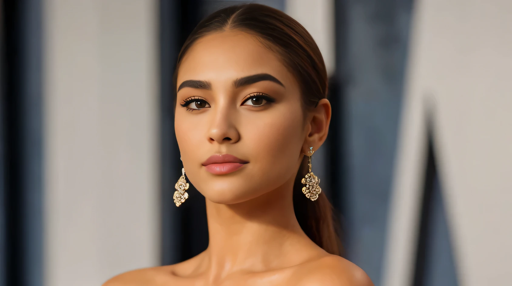 , Madison Beer, Madison Beer Girl Portrait, jaw dropping beauty, peau olive impeccable, jaw dropping beauty, Cool look, Beau visage latin, Olivia Culpo, photo of a beautiful woman, Julia Sarda, Regard sensuel, Photo de profil, Directed by: Robbie Trevino, longs cheveux bruns
