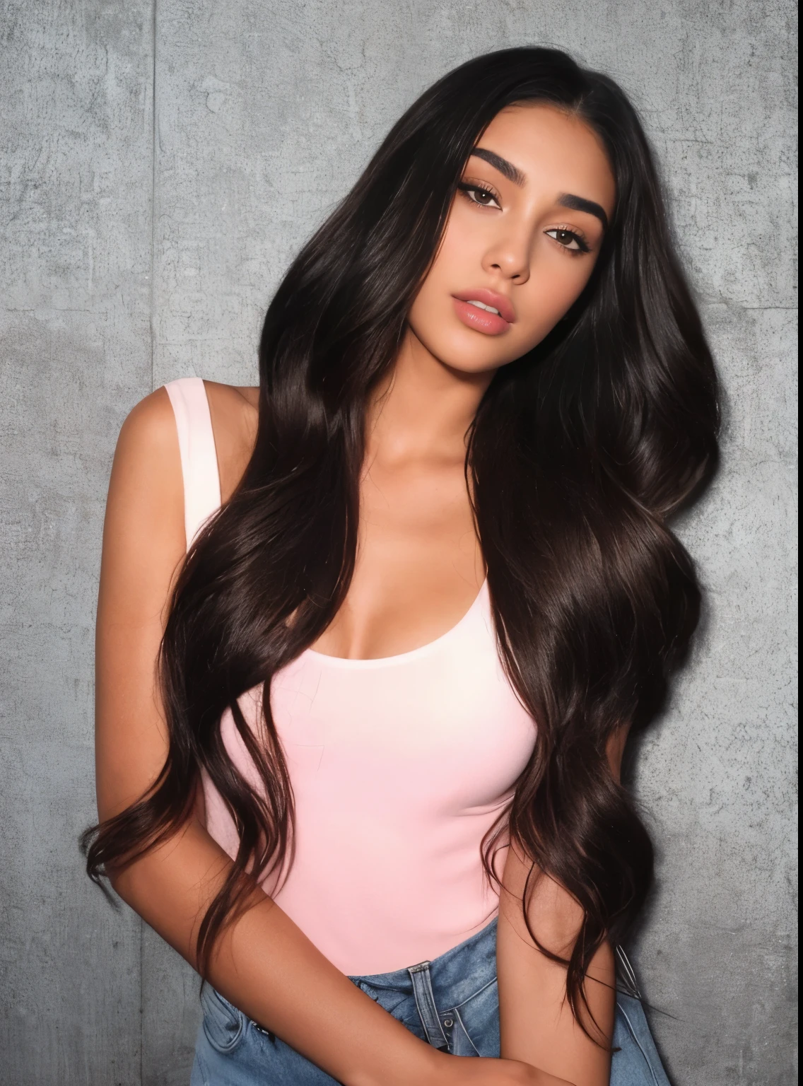 , Madison Beer, Madison Beer Girl Portrait, jaw dropping beauty, peau olive impeccable, jaw dropping beauty, Cool look, Beau visage latin, Olivia Culpo, photo of a beautiful woman, Julia Sarda, Regard sensuel, Photo de profil, Directed by: Robbie Trevino, longs cheveux bruns