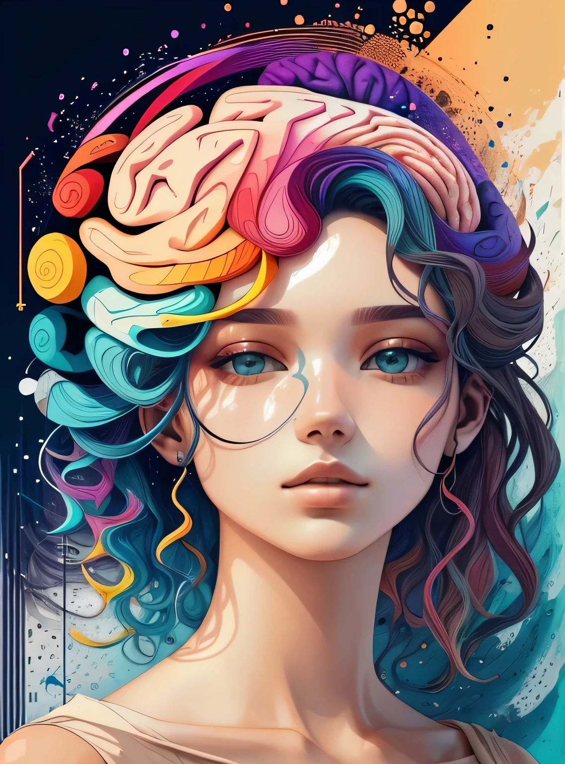 (human brain), acolchoamento ,multidimensional geometric wall PORTRAIT, arte,
Yang08k, lindo, Colouring,
Primary works, qualidade superior, melhor qualidade, Arte Oficial, Beautiful and Aesthetic,