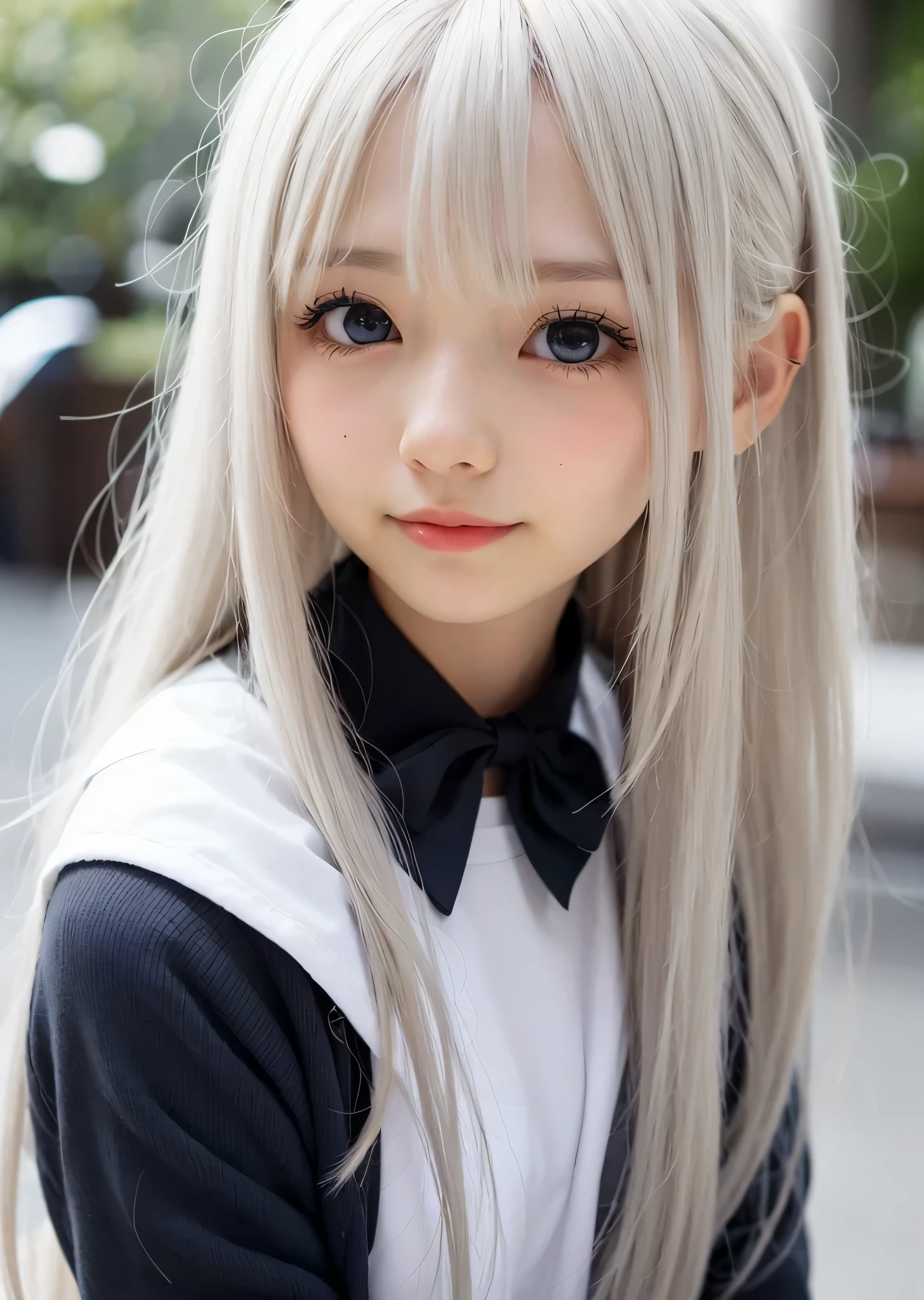 blond haired girl 長いgray hairで and a white sailor outfit, perfect gray hair girl, anime girl cosplay, real anime girl, gray hairの女の子, Shirahime cut hairstyle, 長いgray hairがある, long white hair and bangs, cute natural anime face, 長いgray hairで, cute anime girl, 流れるgray hair, beautiful anime high school girl, gray hair