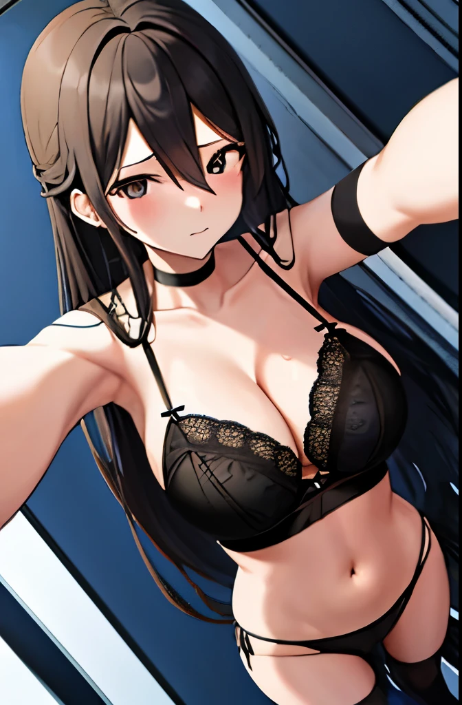 Anime girl in lingerie taking selfies with mobile phone, [ 4K digital art ]!!, tits, thick, seductive anime girl, Gweiz, very realistic. live camera, It&#39;s pixiv高評価, It&#39;s pixiv, artwork in the style of Gweiz, Makoto Shinkai and artgerm, (software) safe for work