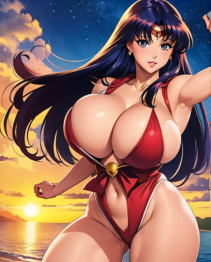 Actriz sexy sailor mars gigantes tetas, enormes tetas, curves, piernas