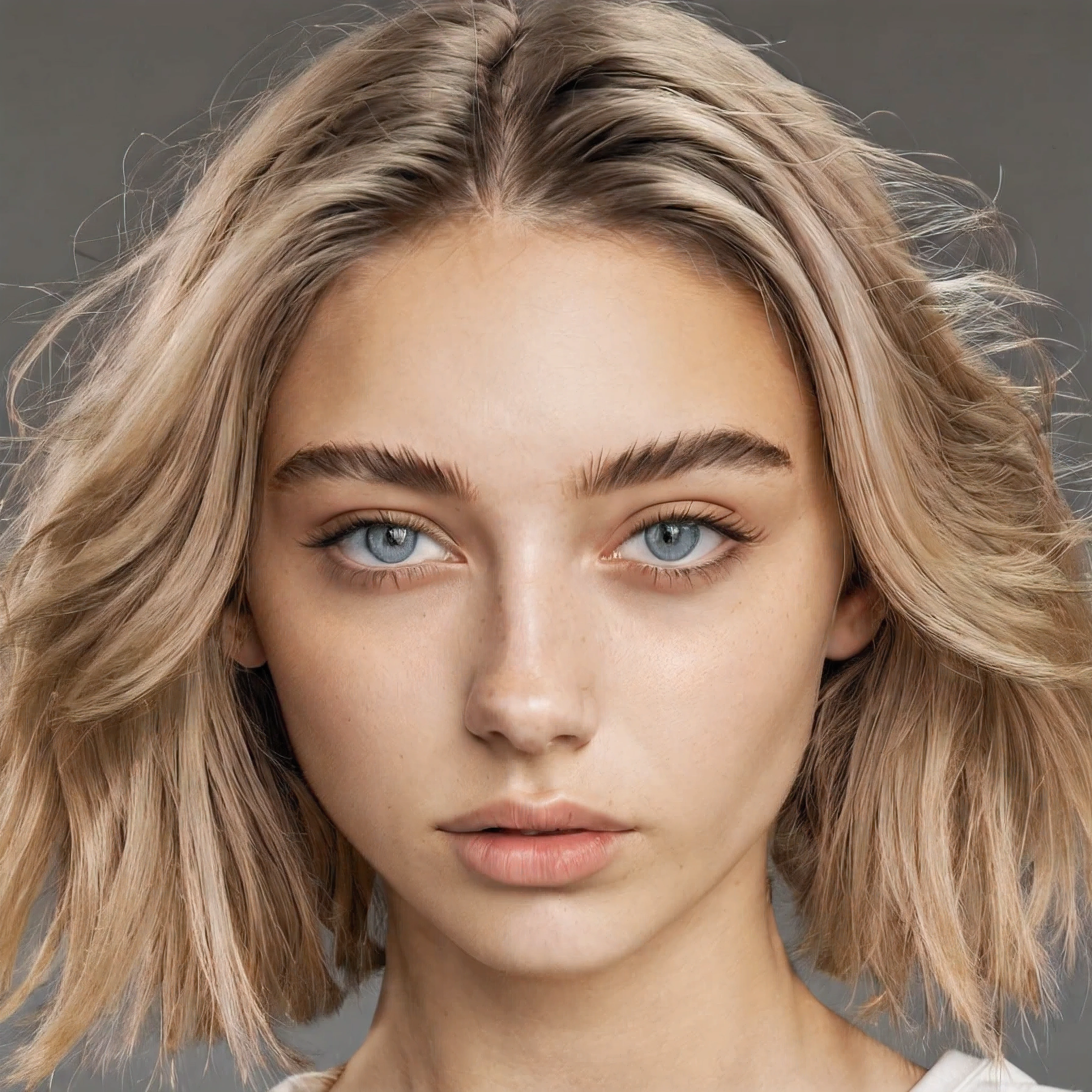 Beautiful symmetrical face, cute german model face ,Youth, 19yo, Blonde hair, Detailed hair, Skin texture, Skin realism, Sharp focus, Highly detailed, Best quality, 4k , Masterpiece, Hyper realism, Professional photography, Raw photo