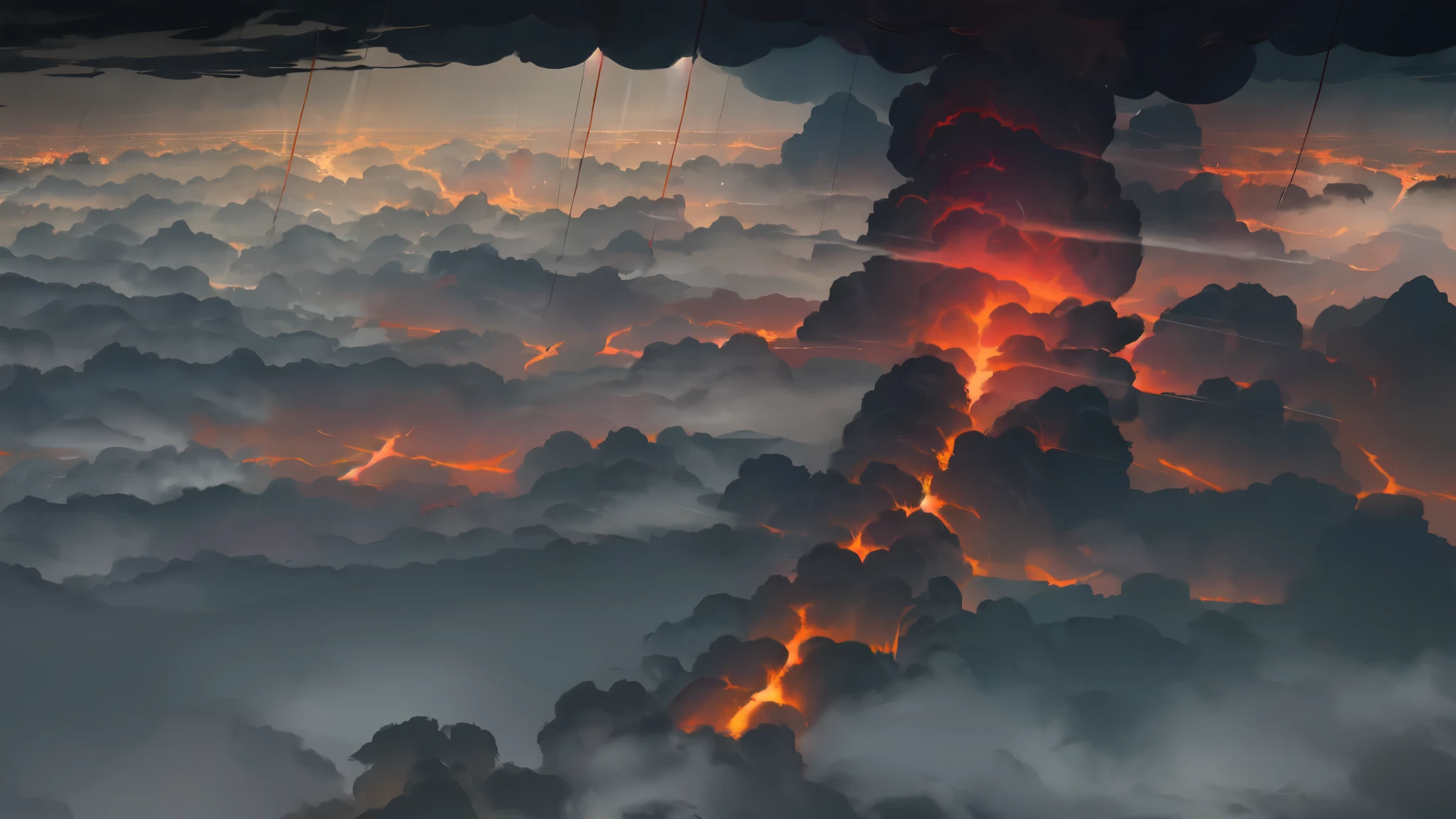 fundo preto, clouds of dense smoke forming a hurricane on the left side of the image, tempestade no lado direito, Ultra realismo, Realismo impressionante, textures true to reality