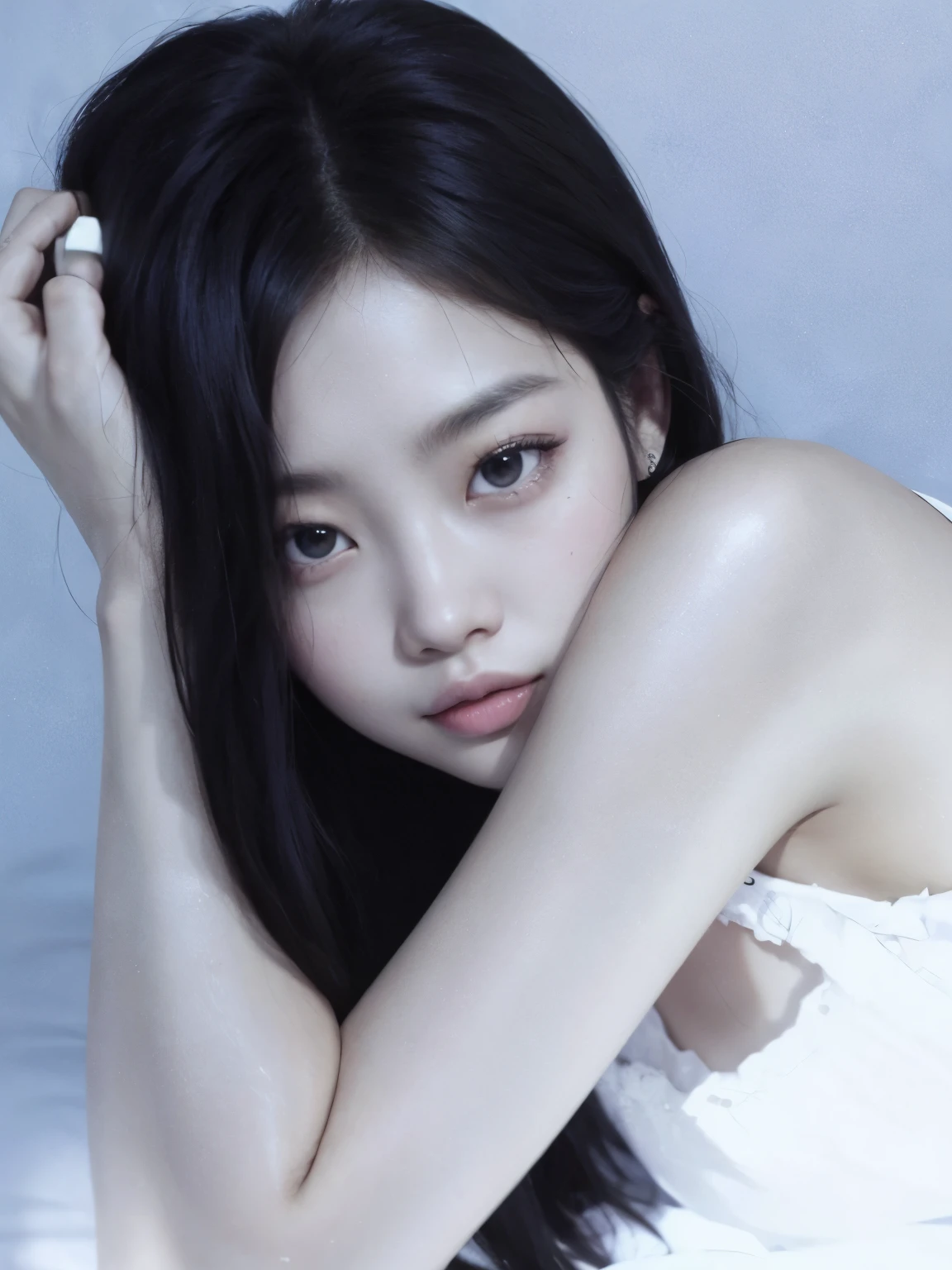 tem uma mulher deitada na cama, jennie blackpink, portrait of jossi do blackpink, jossi do blackpink, Jiyun Chae, jaeyeon nam, estacionar a partir de-min, Jinyoung Shin, parque roseanne de blackpink, por Tadashi Nakayama, Heonhwa Choe, taejune kim, gongbi, retrato de jisoo blackpink