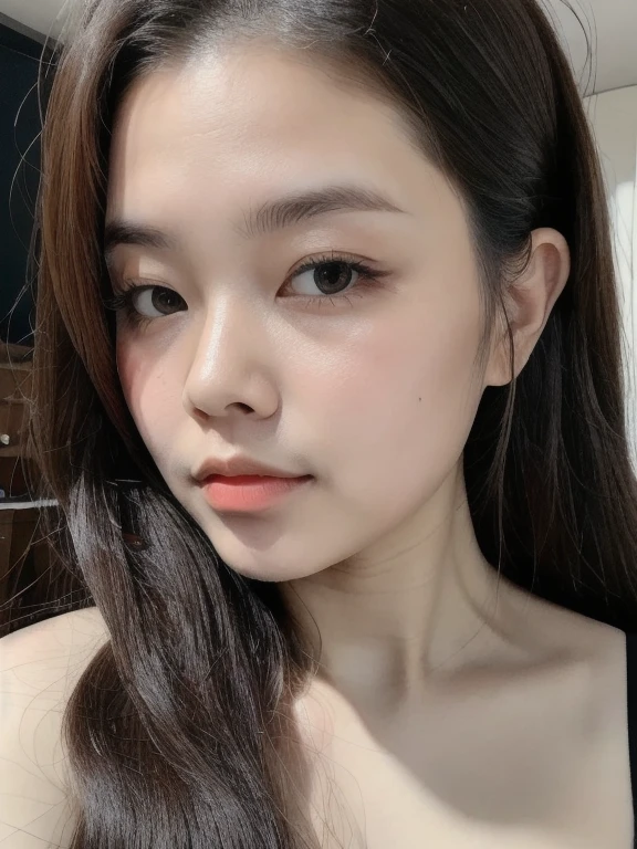 (realistic、masterpiece、Best Quality、8K、highres、high resolution:1.3)、1 girl、Big breasts、white bikini、looking at viewers、super fine face and eyes、long hair、 upper body、