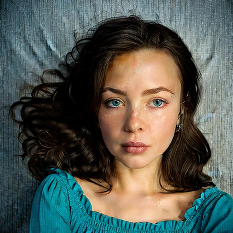 RAW Photo, Anastasia, loose hair, blue eyes, botox lips, beautiful dress, (quality portrait photo), face,