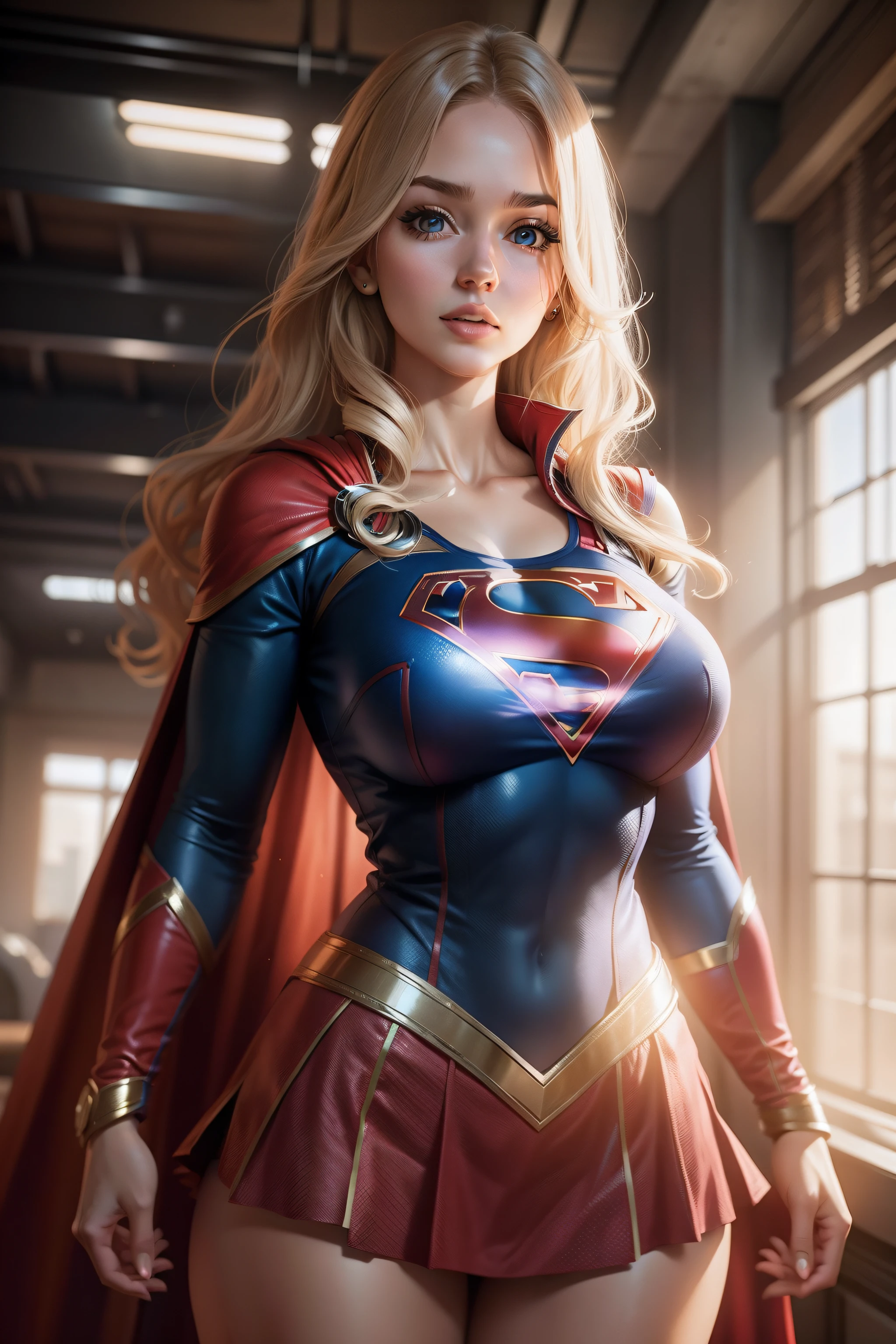 Woman body set big breasts, Supergirl costume dress