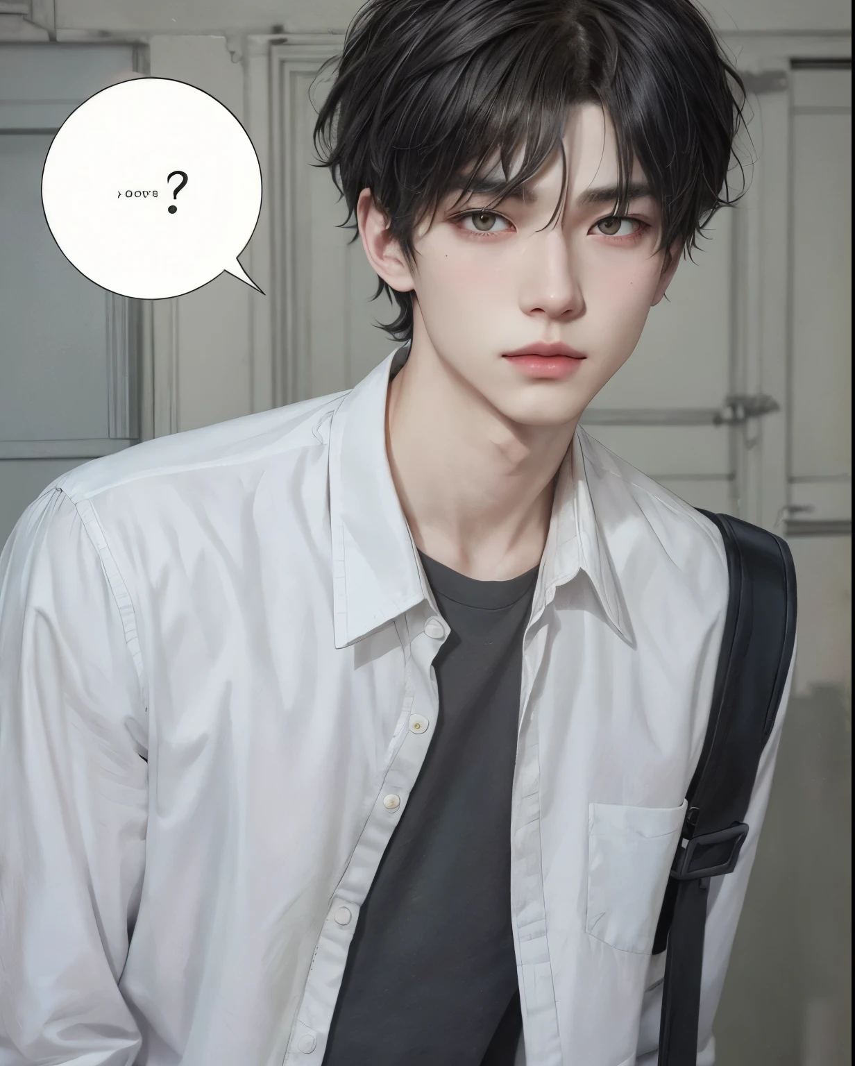 Hay un hombre con corbata y camisa blanca, inspirado en Bian Shoumin, Manhwa, delicate androgynous prince, fanart de alta calidad, obra de arte al estilo de guweiz, inspirado en Yanjun Cheng, chico guapo en el arte de Demon Slayer, inspirado en Kun Can, cai xukun, en un estilo anime, inspirado por Zhang Han, guweiz