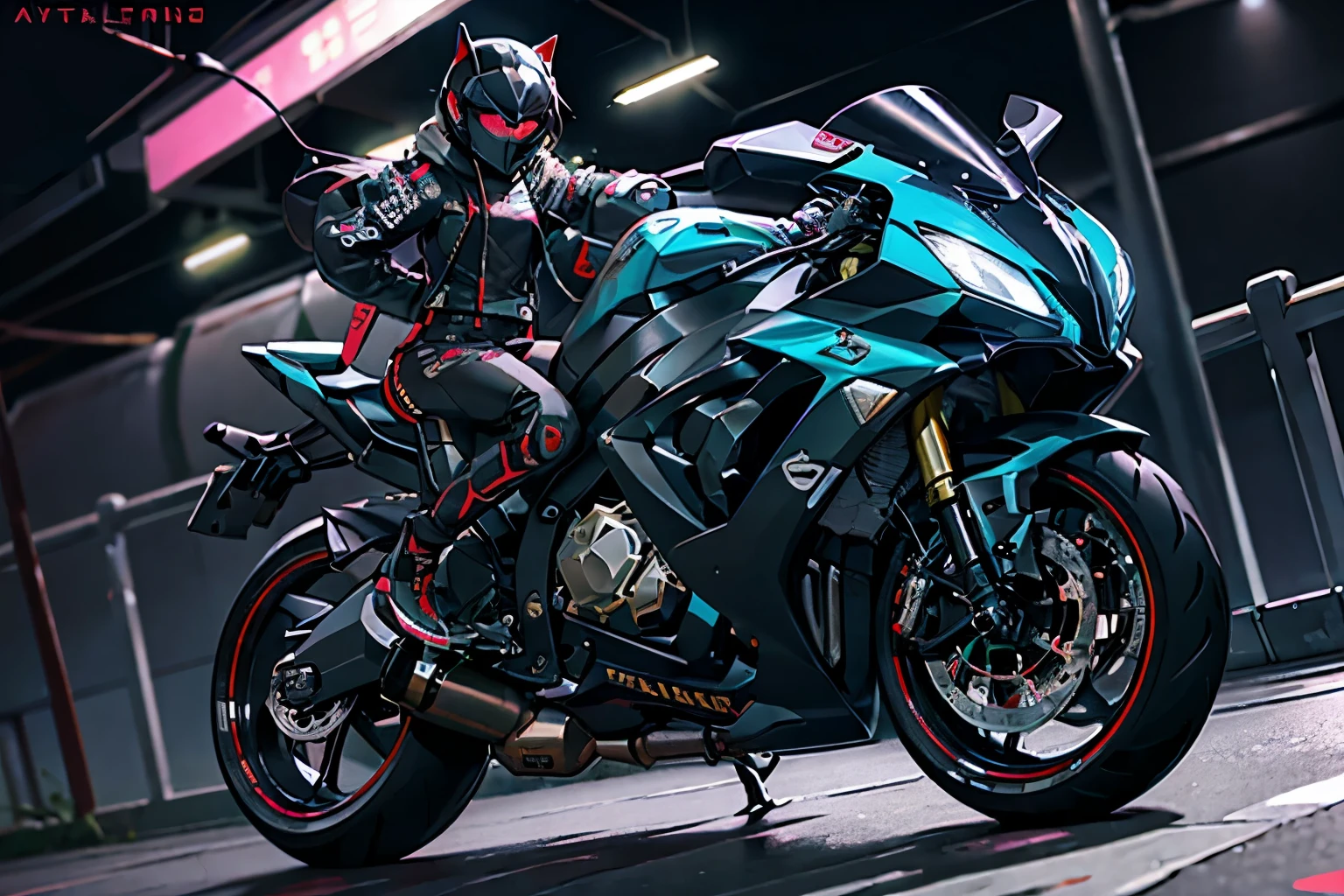 teenage, motorcycle, cyber punk