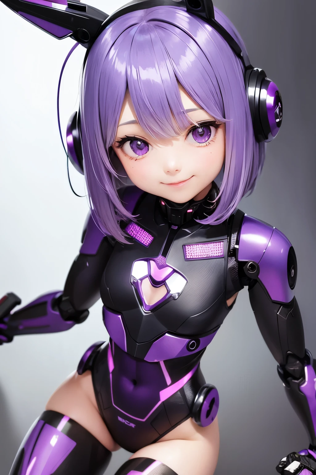 cute girl　little man　smile　black hair　Cyborg Costumes　robot