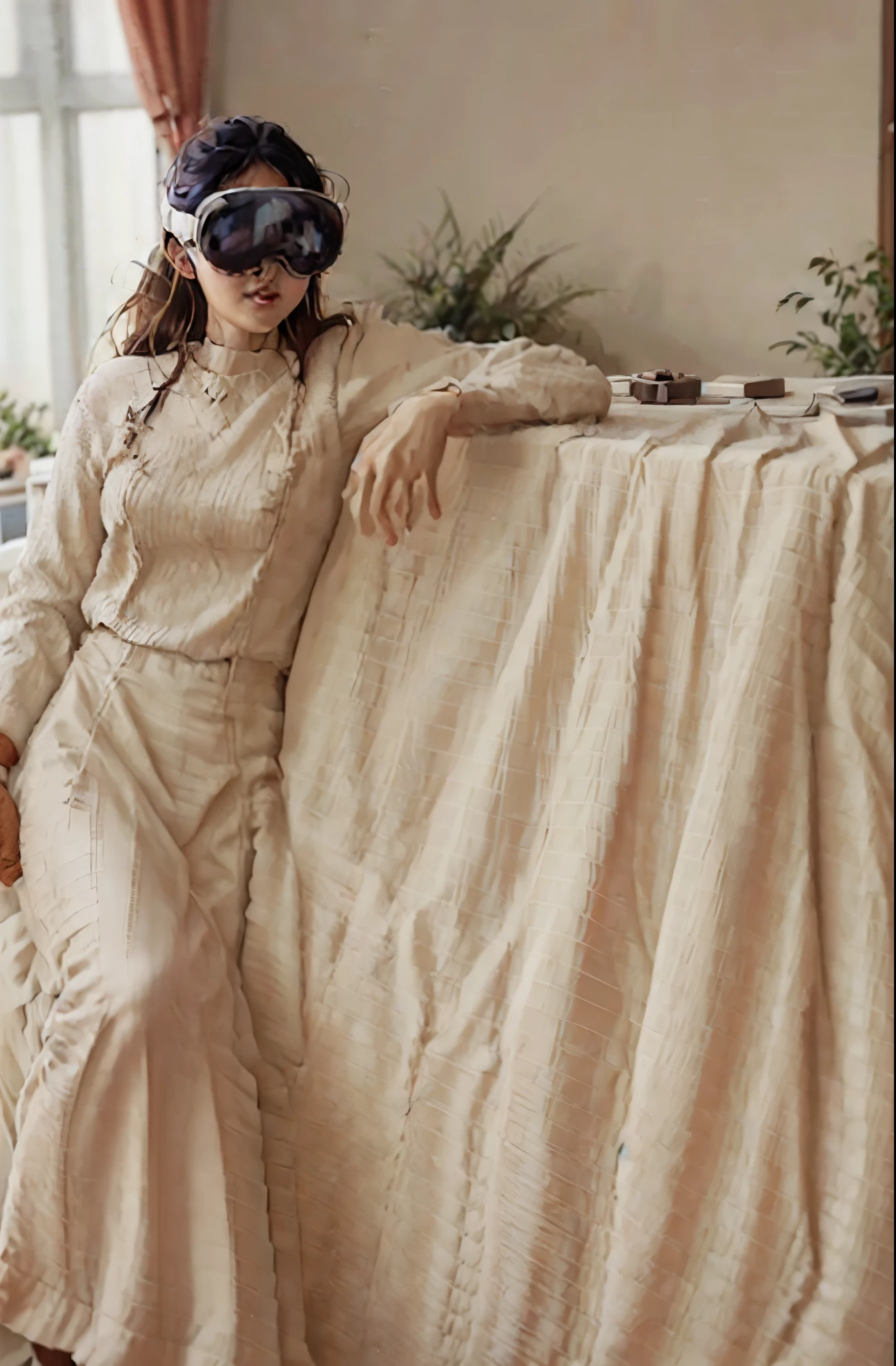Alphafie woman wearing apple vision pro sitting on piano on the beach, Bae Suzy, Nam Jae Young, pianist, Yoon Se-sung, sung by janice, Choi Hong Hwa, Shin Min-jung, Lee Ji Eun, Lee Ji Eun, Shin Jin Young, Kook Ji Young, Gombi, Park from to, play piano, kiyoko suzuki