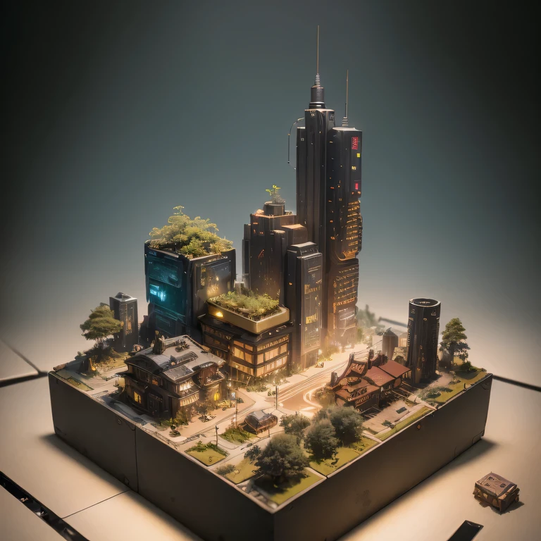 35528年Mars realistic model, (bifurcation, original photo, best quality, masterpiece:1.4),SteampunkCyberpunk6820 City,(CyberpunkMars light:1.3), Mars (related to land),(in a small nature box:1.3),Isometric, small nature, landscape on foundation,landscape,