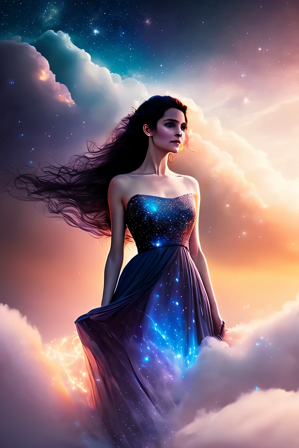 (best quality:1.2),angelic face,beautiful detailed eyes,beautiful detailed lips,long eyelashes,soft skin,innocent expression,shining halo,golden hair,flowing gown,ethereal atmosphere,vibrant colors,impressionistic style,soft pastel hues,dreamlike lighting