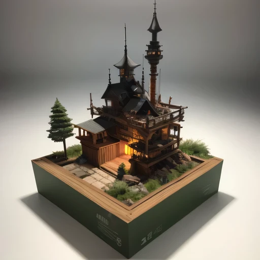 35528年Mars realistic model, (bifurcation, original photo, best quality, masterpiece:1.4),SteampunkCyberpunk6820 City,(CyberpunkMars light:1.3), Mars (related to land),(in a small nature box:1.3),Isometric, small nature, landscape on foundation,landscape,