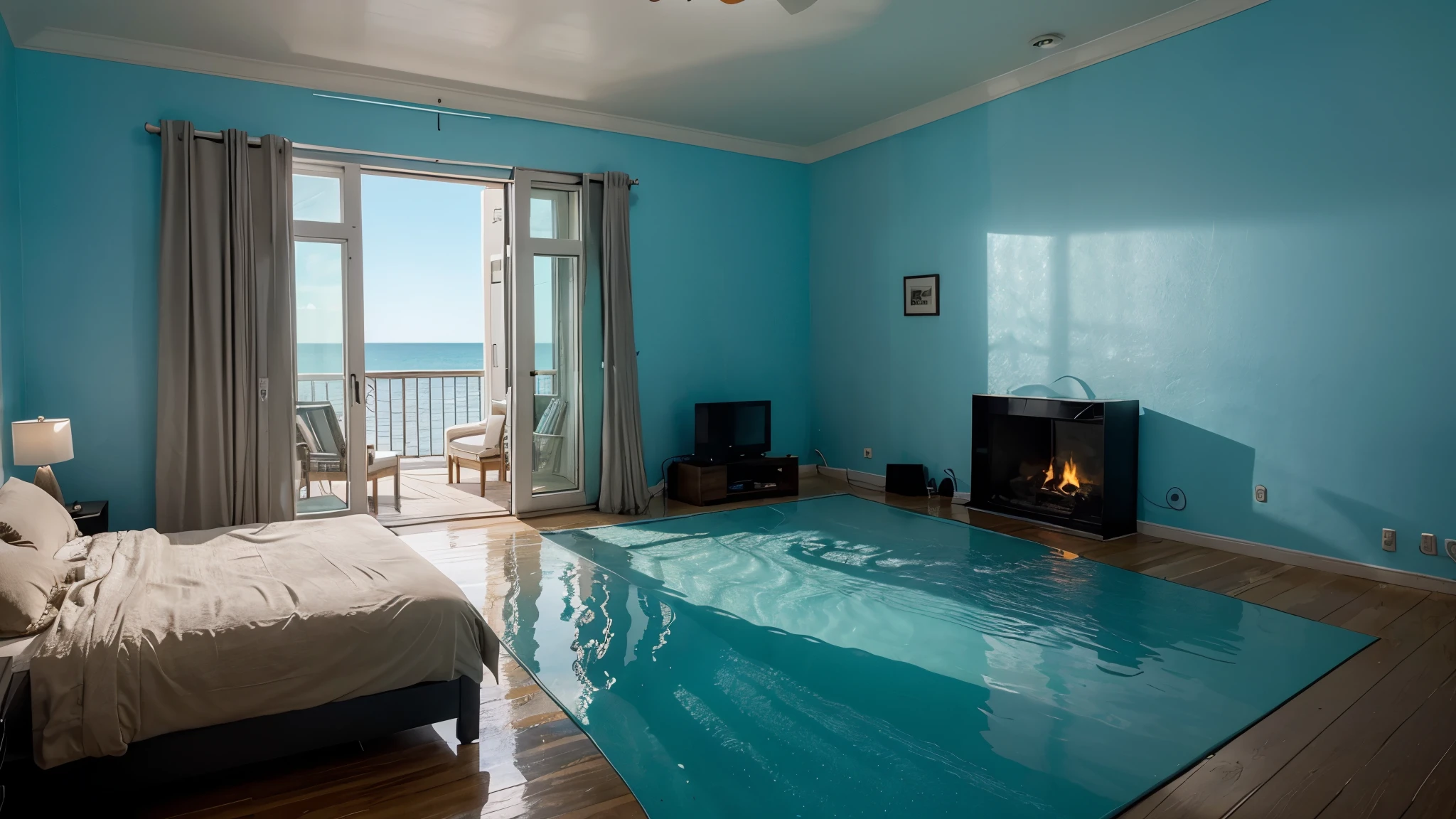 bedroom_melting_into_the_ocean_0, ultra realist