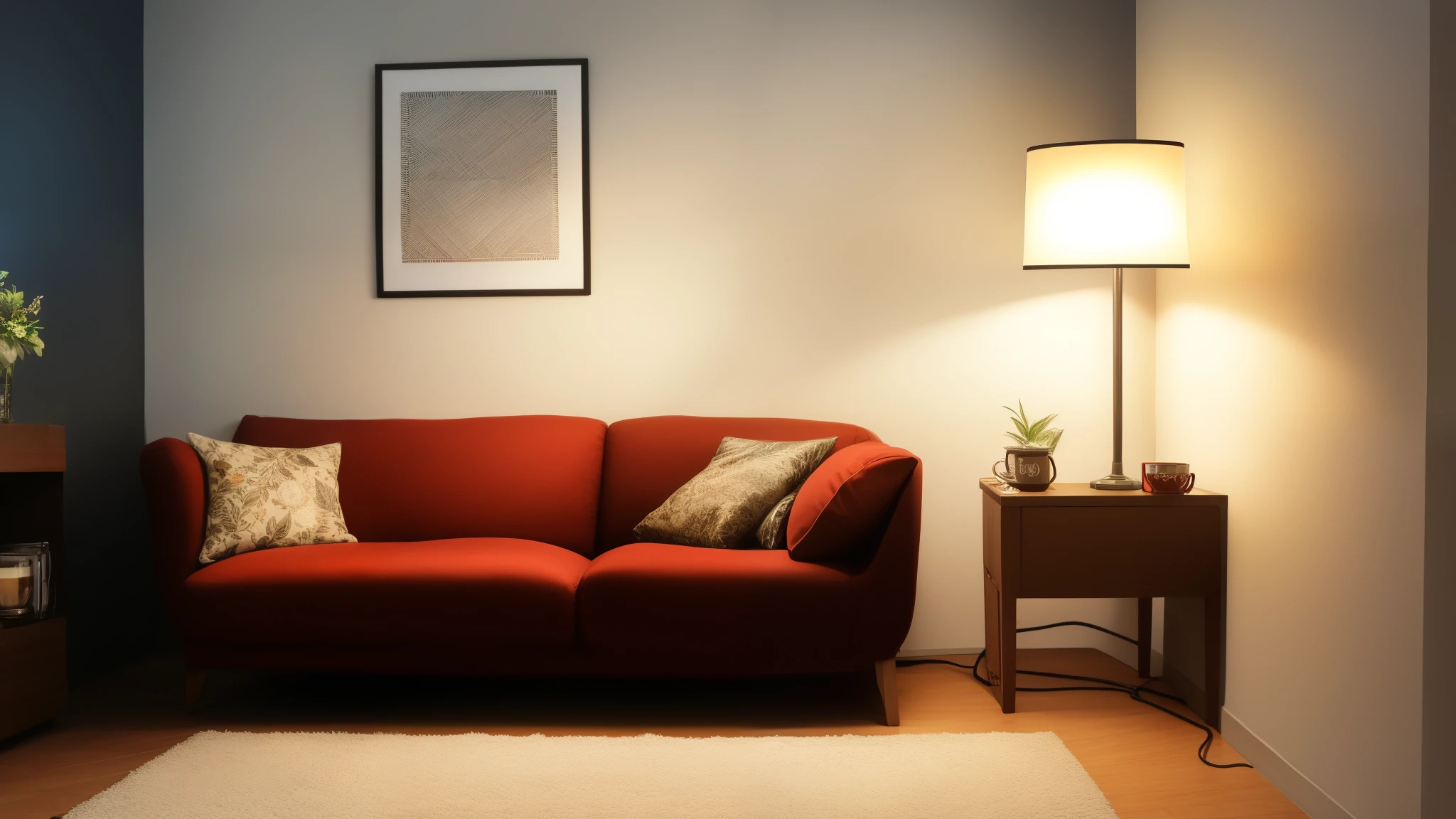 sofa,lamp,coffee