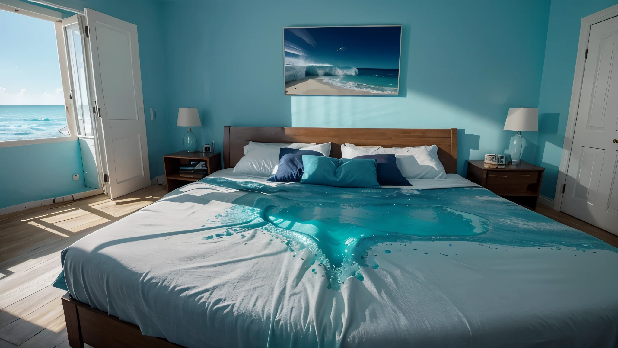 bedroom_melting_into_the_ocean_0, ultra realist