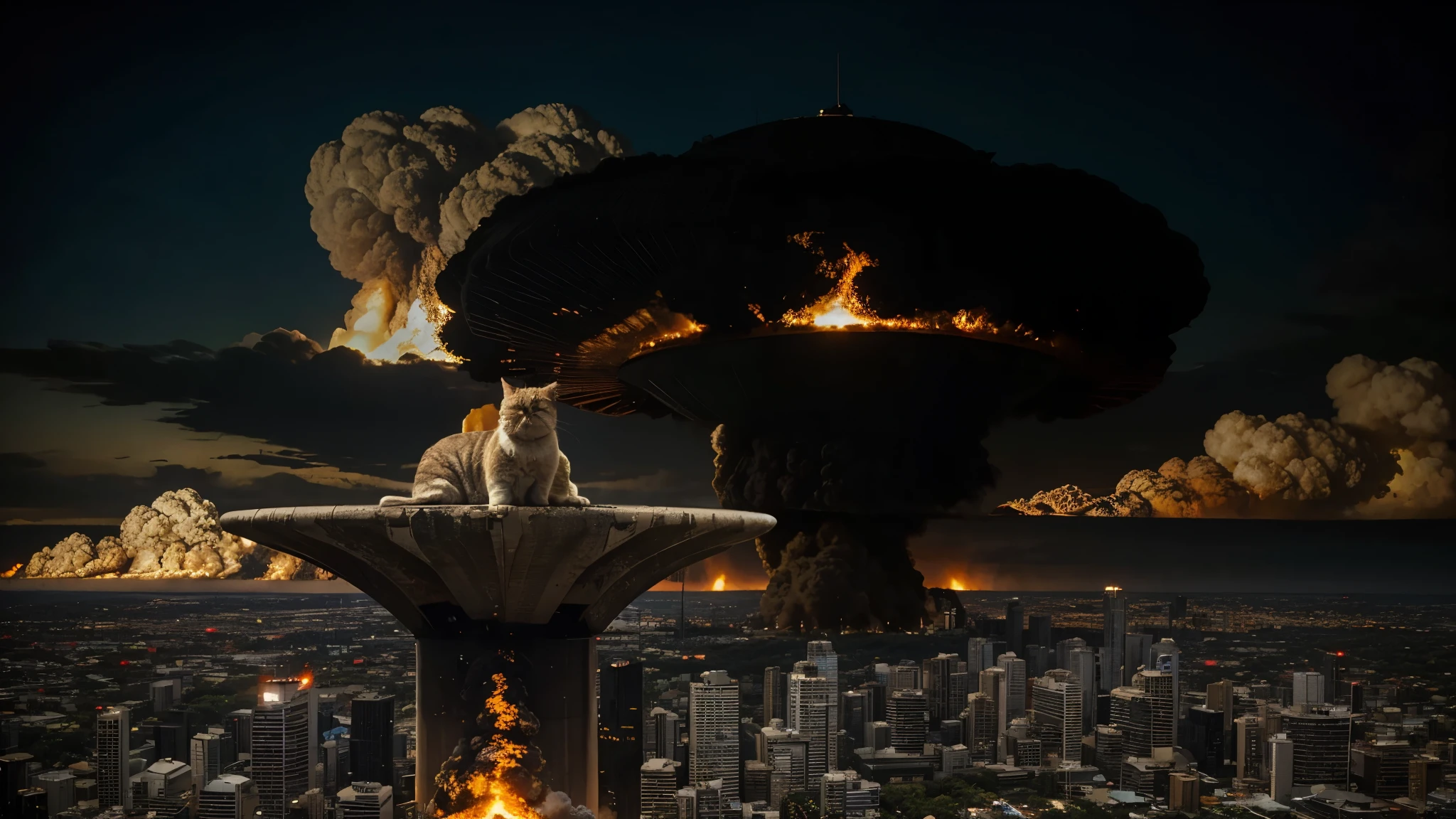 Firefly Sydney Australia mushroom cloud nuclear explosion disaster destroyed city with a cat on (1)