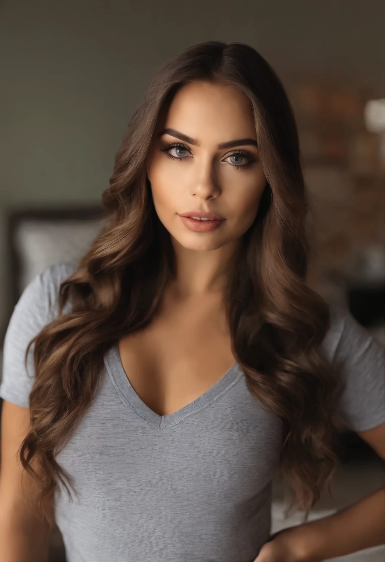 Arafed Mujer con camiseta sin mangas y bragas a juego, Chica sexy con ojos marrones, Retrato de Sophie Mudd, cabello rubio y ojos grandes, en el club, Selfie de una mujer joven, Augen en el dormitorio, violeta myers, solo maquillaje, Maquillaje Natural, Looking directly at the camera, Cara con Artgram, maquillaje sutil, Impresionante foto de cuerpo entero, en el dormitorio, escote