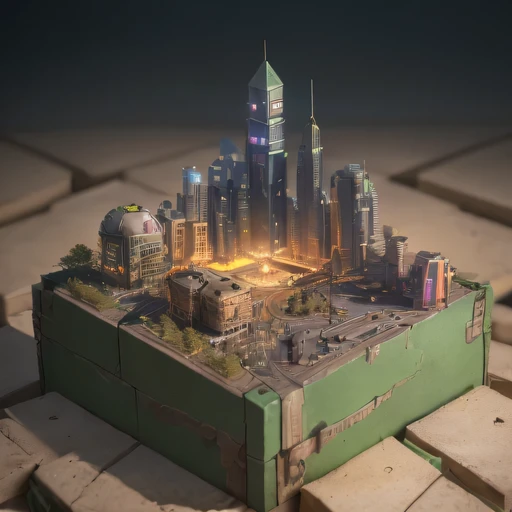 35528年Mars realistic model, (bifurcation, original photo, best quality, masterpiece:1.4),SteampunkCyberpunk6820 City,(CyberpunkMars light:1.3), Mars (related to land),(in a small nature box:1.3),Isometric, small nature, landscape on foundation,landscape,