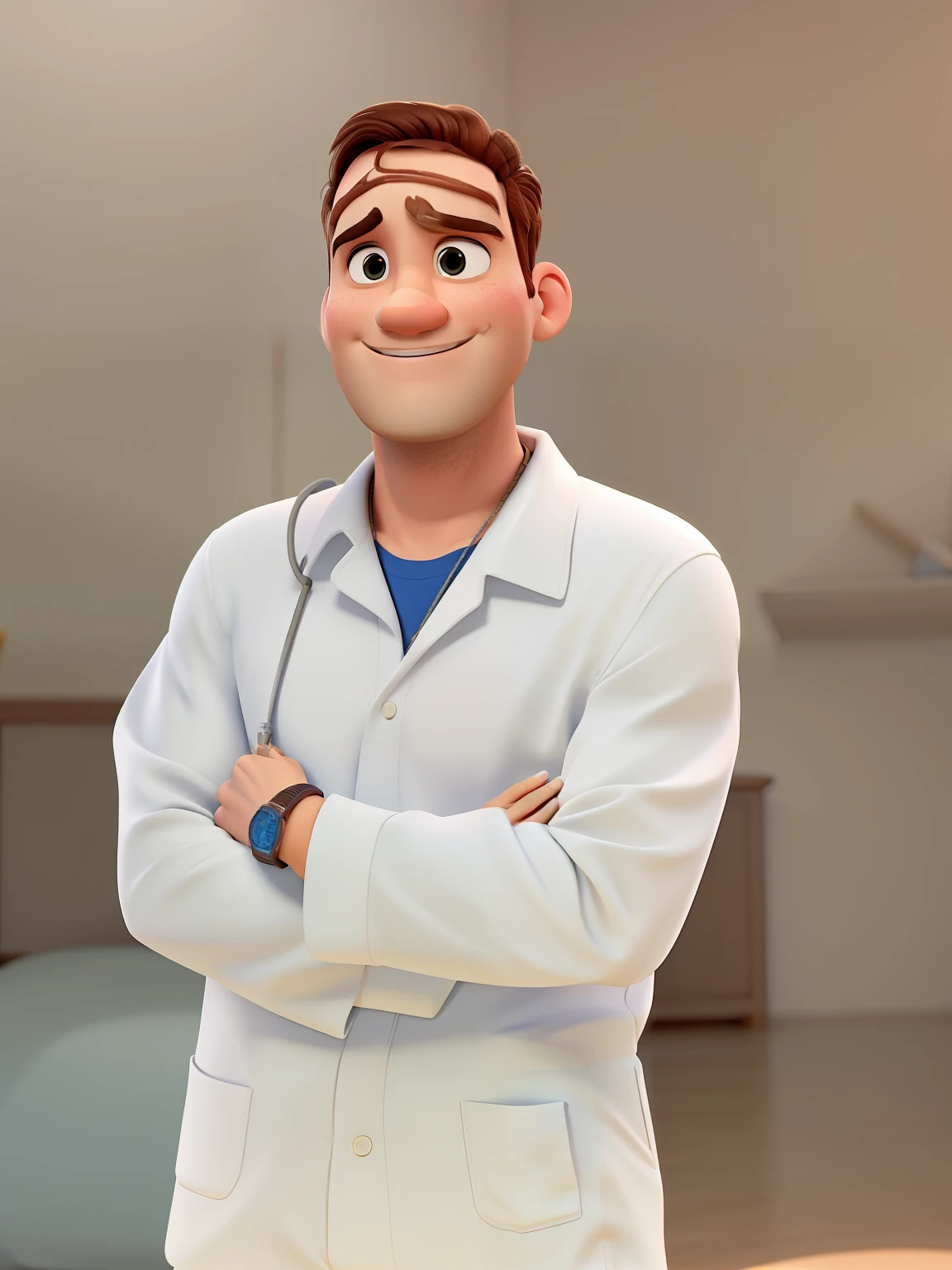 Um homem branco estilo Disney pixar, alta qualidade, melhor qualidade.