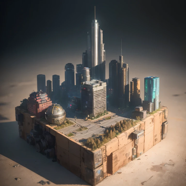 35528年Mars realistic model, (bifurcation, original photo, best quality, masterpiece:1.4),SteampunkCyberpunk6820 City,(CyberpunkMars light:1.3), Mars (related to land),(in a small nature box:1.3),Isometric, small nature, landscape on foundation,landscape,