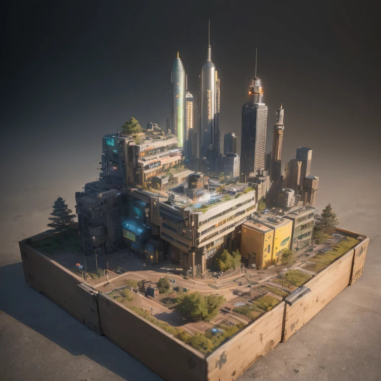 35528年Mars realistic model, (bifurcation, original photo, best quality, masterpiece:1.4),SteampunkCyberpunk6820 City,(CyberpunkMars light:1.3), Mars (related to land),(in a small nature box:1.3),Isometric, small nature, landscape on foundation,landscape,