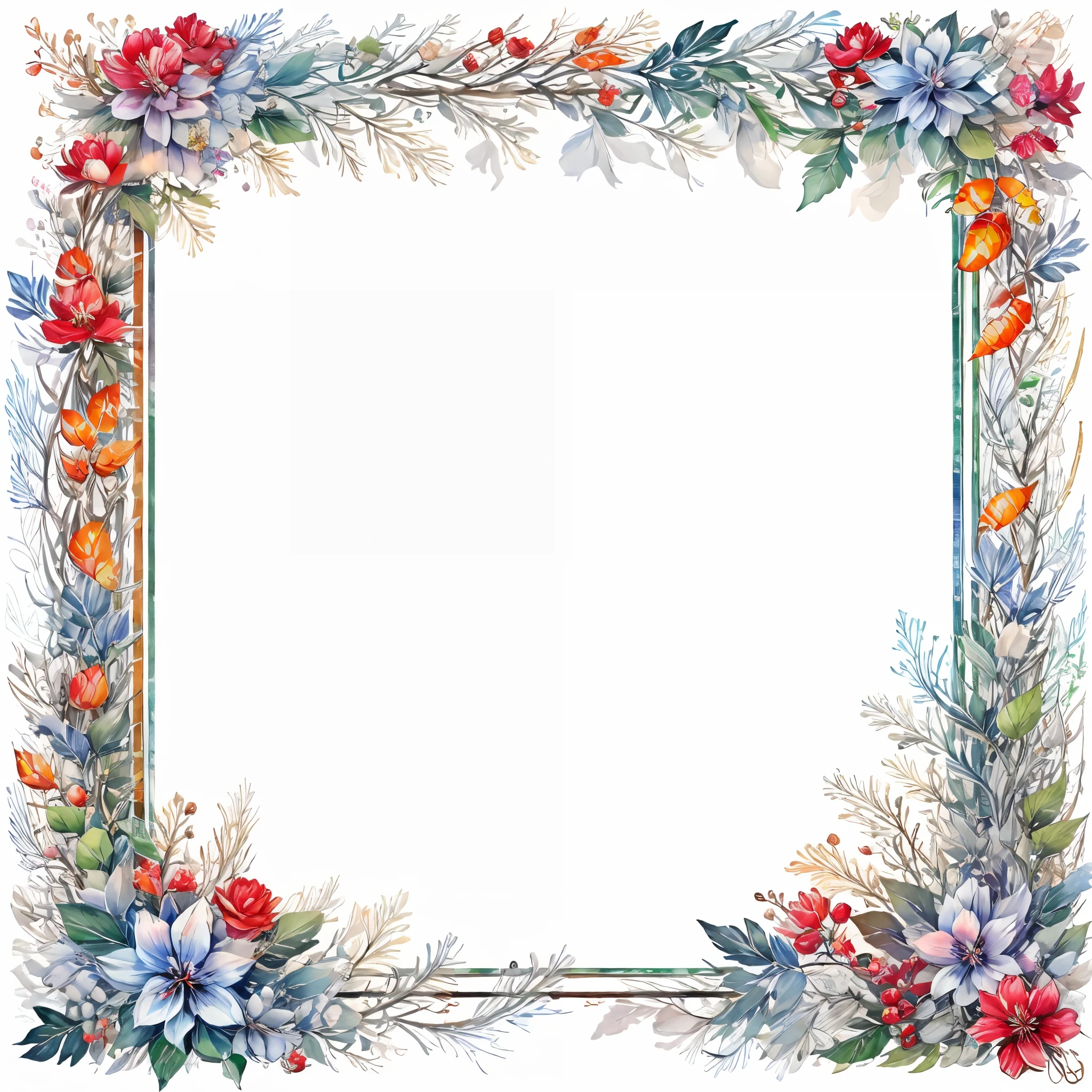 Winter Frame,animal,antennae,apple,asa no ha \(pattern\),autumn,autumn leaves,bamboo,banana,bare tree,bee,beetle,berry,blue butterfly,blue flower,blueberry,branch,bug,butterfly,butterfly hair ornament,butterfly net,butterfly on hand,butterfly wings,camellia,cherry,coconut,crab,deer,dragonfly,egasumi,floral background,flower,flower pot,folding fan,food,fruit,glowing butterfly,goldfish,grapes,hand fan,hibiscus,holding flower,insect wings,ivy,ladybug,leaf,leaf background,lily \(flower\),lily of the valley,lily pad,lotus,maple leaf,morning glory,mushroom,no humans,orange flower,origami,paddle,painting \(medium\),palm leaf,palm tree,paper crane,pinwheel,plant,plum blossoms,potted plant,purple flower,red flower,red rose,rose,silk,snowflake background,snowflakes,sparrow,spider,spider lily,spider web,spot color,strawberry,sun,tanabata,tanzaku,thorns,tomato,traditional media,tree,tropical drink,tulip,vase,vines,watering can,white butterfly,wisteria,yellow butterfly,blank middle