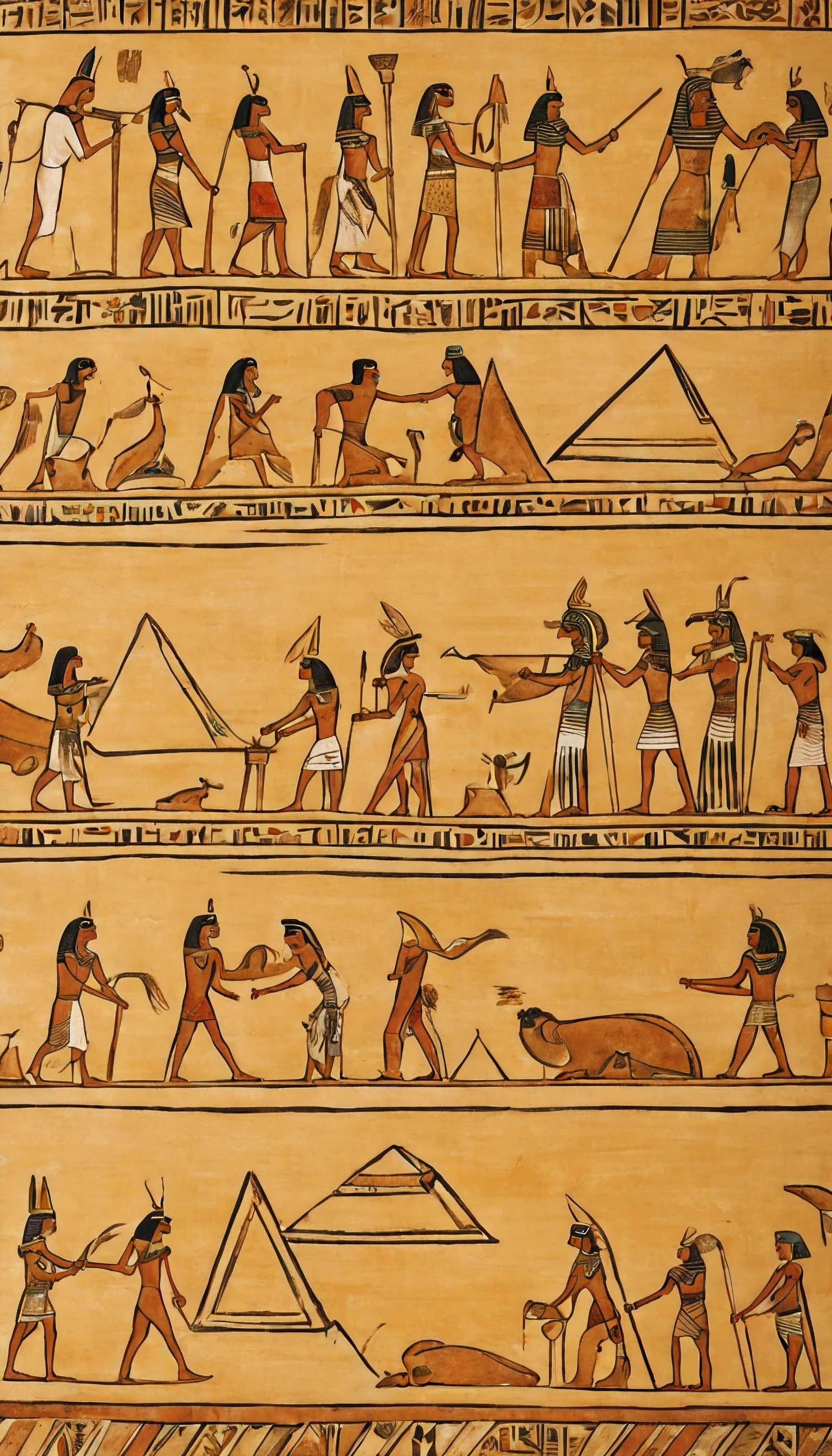 ancient Egyptians working on pyramids