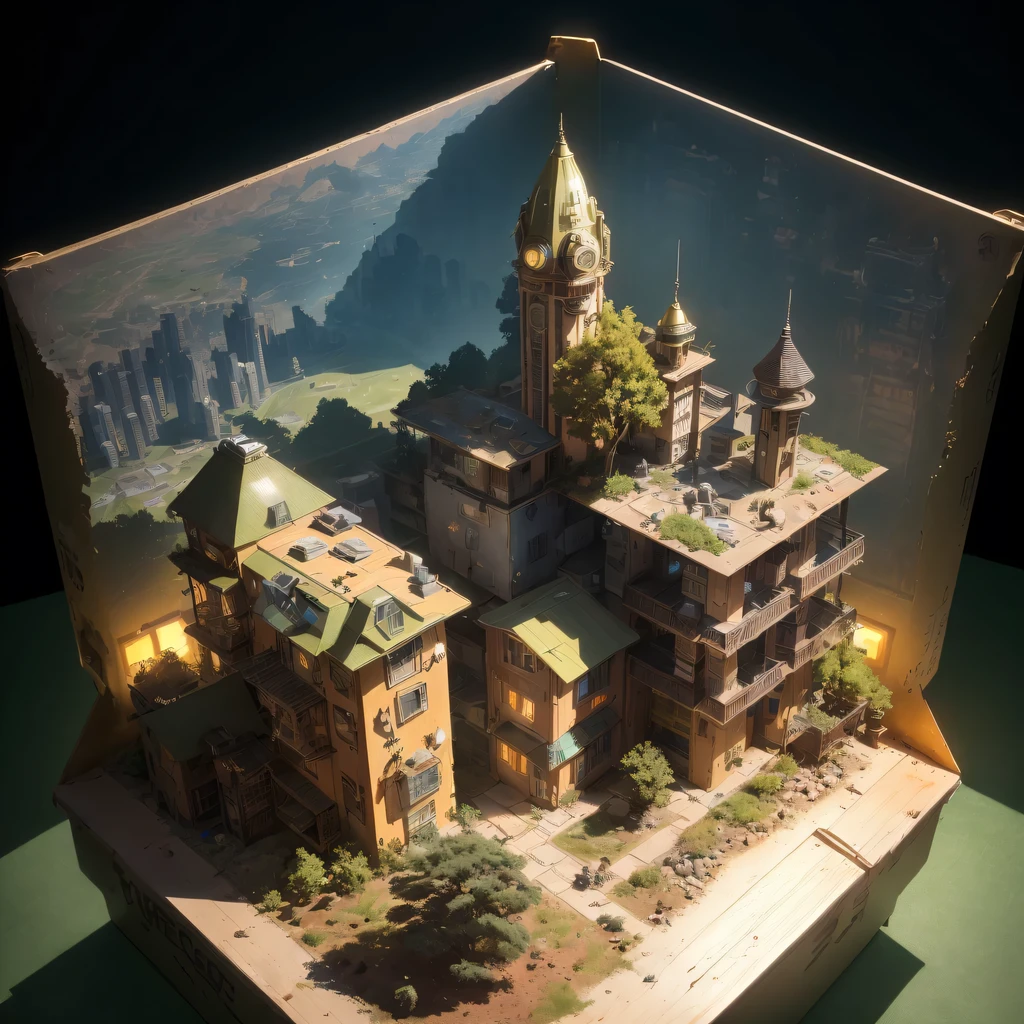 35528年Mars realistic model, (bifurcation, original photo, best quality, masterpiece:1.4),SteampunkCyberpunk6820 City,(CyberpunkMars light:1.3), Mars (related to land),(in a small nature box:1.3),Isometric, small nature, landscape on foundation,landscape,