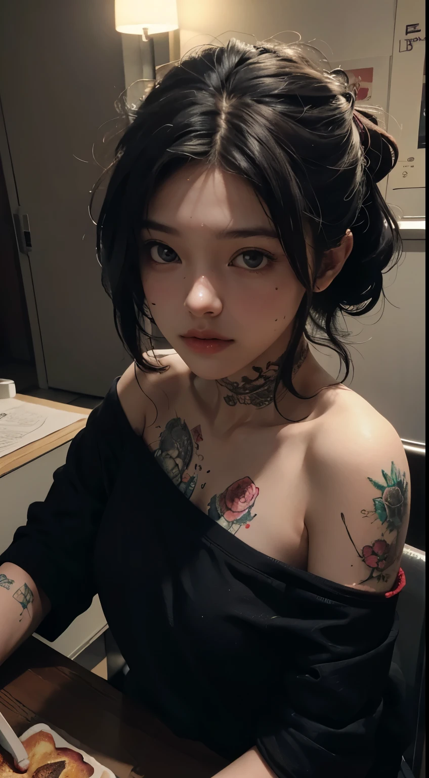 (Browsing Caution:1,4),Mix 4, (8k, RAWphotograph, Highest quality, Tabletop: 1.45), (Realistic, Realistic: 1.37),illumination, night, プロのillumination, photographn mapping, Radio City, Physically Based Rendering, Gradient Brunette, 高品質のphotograph, High resolution, 1080P, (Detailed facial depiction), (Detailed description of the hand), (Delicate CG), Extreme light and shadow, Rich details, (Detailed facial features), (Highest quality), Look in front of you, Highly detailed face, Highly detailed lips,  超High resolution, (truth: 1.4), photograph, 1 , [(sad)],  , Thin limbs, movie, Cool pose, I Cup, Highest qualityな完璧なボディ, photographのような, (1 : 1.3), Perfect balance, (Huge, Perfect breasts, Areola),(Realistic, Realistic:1.37),One Girl, Cowboy Shot,Professional Lighting, Photon Mapping, Radio City, RAWphotograph、(Realistic:1.4)、Octane Rendering、Complex 3D rendering with ultra-detail, Studio Soft Light, Rim Light, Crisp details, Super detailed, Realistic skin texture, detailed aspects, Beautiful details in the eyes, Highly detailed CG Unity 16k wallpaper, Compensate, (Detailed Background:1.2),Highest quality, 超High resolution, Tabletop, One Girl, One Girl,alone, Upper Body,Show Viewer, Black Background, Bobcut, short hair, Multicolored Hair, Compensate , Lips parted, Black Lips, eyeliner, Gothic, Goth Girl,((Multicolor hair color:1.4)),(((Completely naked))),(((nsfw))),((Small breasts:1.2))