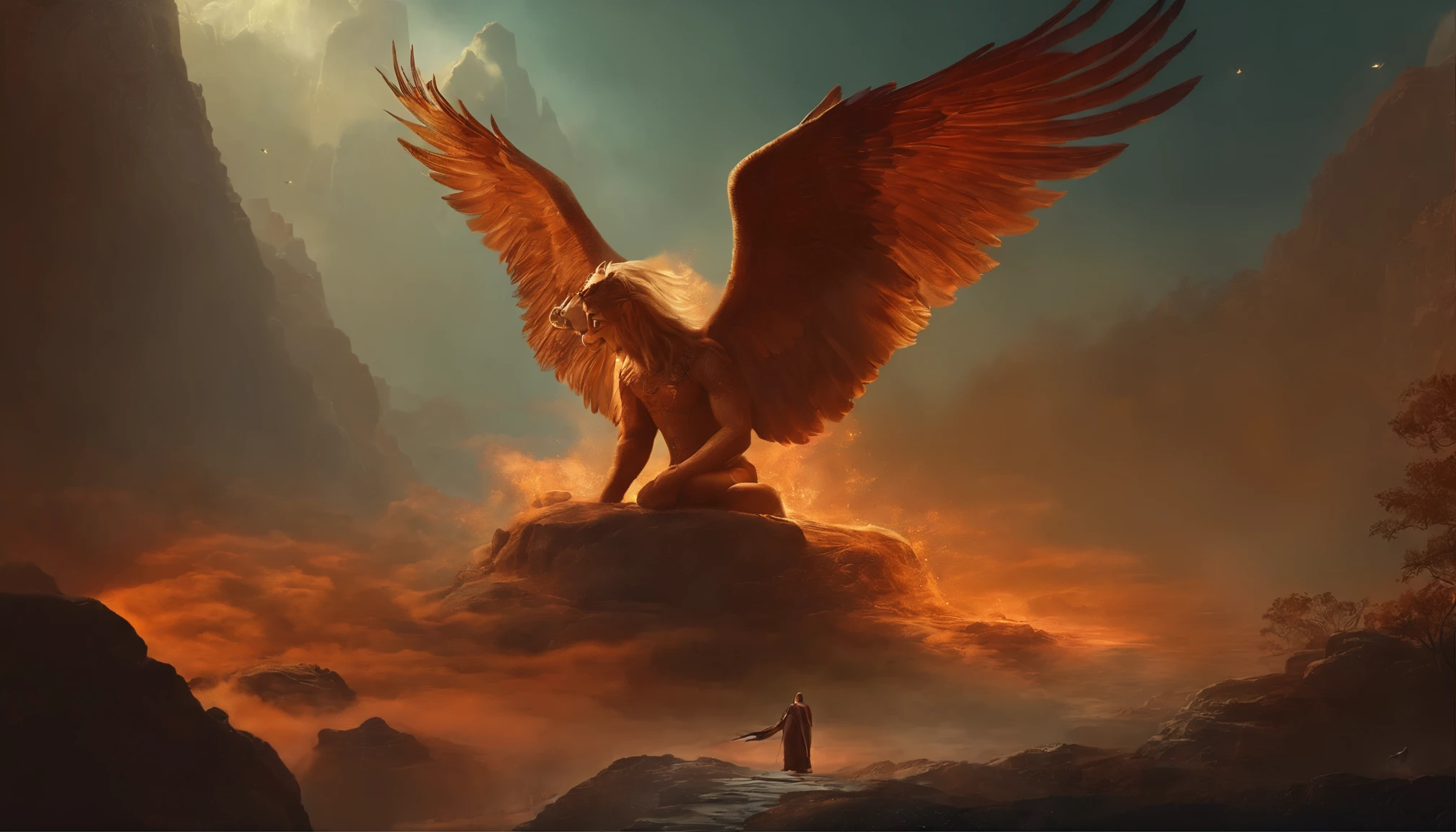 Fallen Angels, com asas, com chifres, pintura digital do mito grego, Cabo Hristofor Žefarović, epic digital art illustration, por Max Dauthendey, Mitologia hindu,Ramayan
