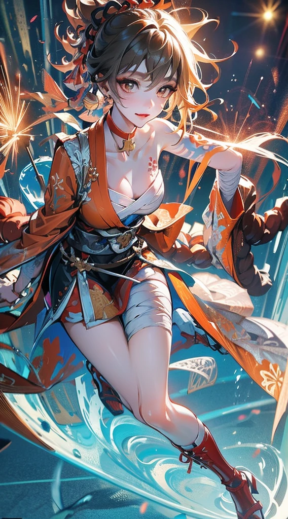 best quality，masterpiece，revelation，extremely delicate and beautiful，The content is very detailed，CG，unity，8k wallpaper，Astonishing，detailed，masterpiece，best quality，official art，Very detailed CG unity 8k wallpaper，absurd，Incredibly Ridiculous Resources，File size is huge，Super detailed，high resolution，The content is very detailed，Beautiful and delicate girl，非常detailed眼睛和脸部，beautiful and delicate eyes，There is light on the face，（Hanfu：1.1），1 girl，Full body female love，Full body female love，Taking pictures，，masterpiece，1 girl，alone，black hair color hair，white dress，，white thighs，lake，Water Moisture，blonde hair